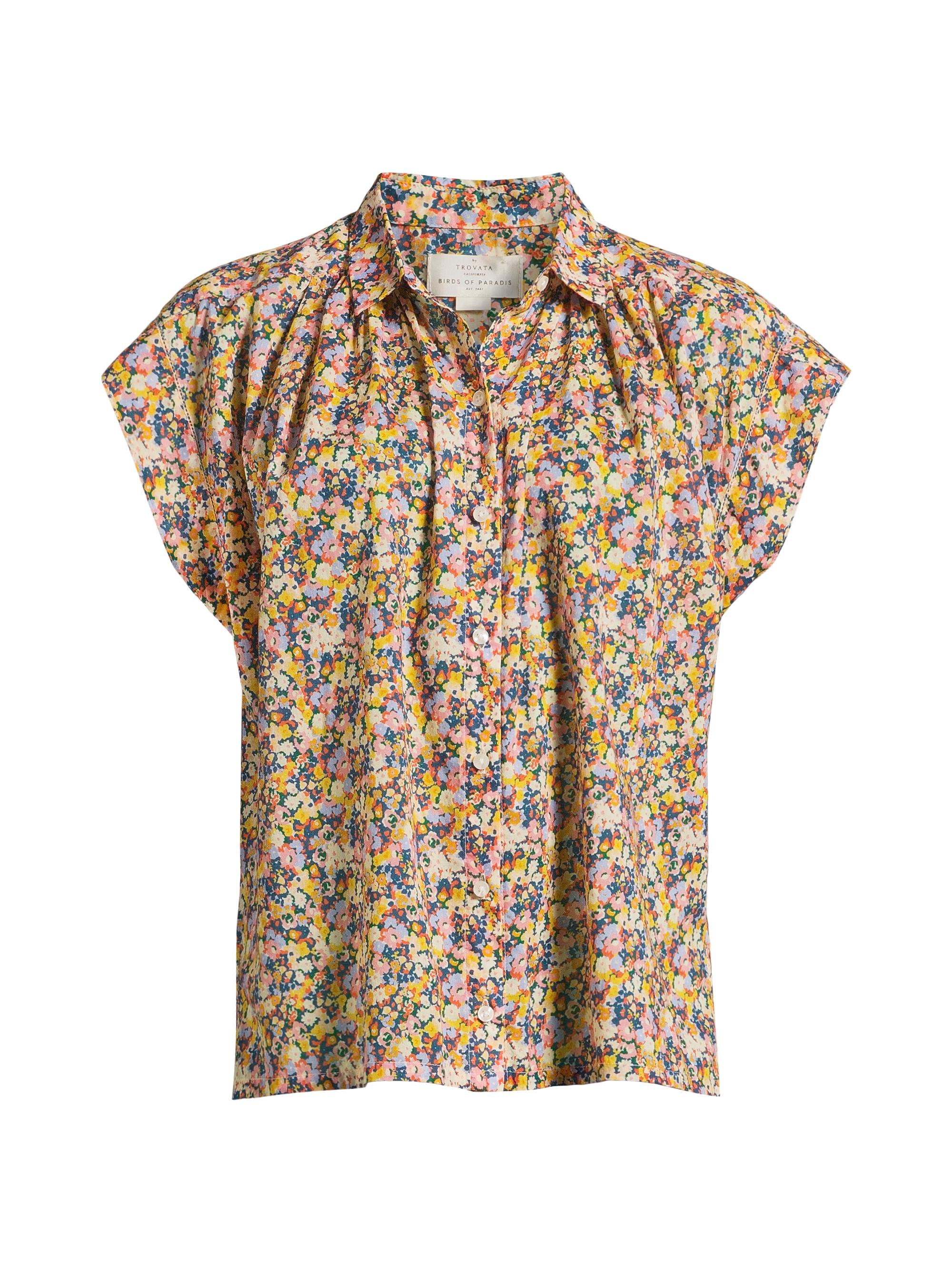 Birds of Paradis Women's Della Floral Cotton Button-Front Shirt - Belle Rives
