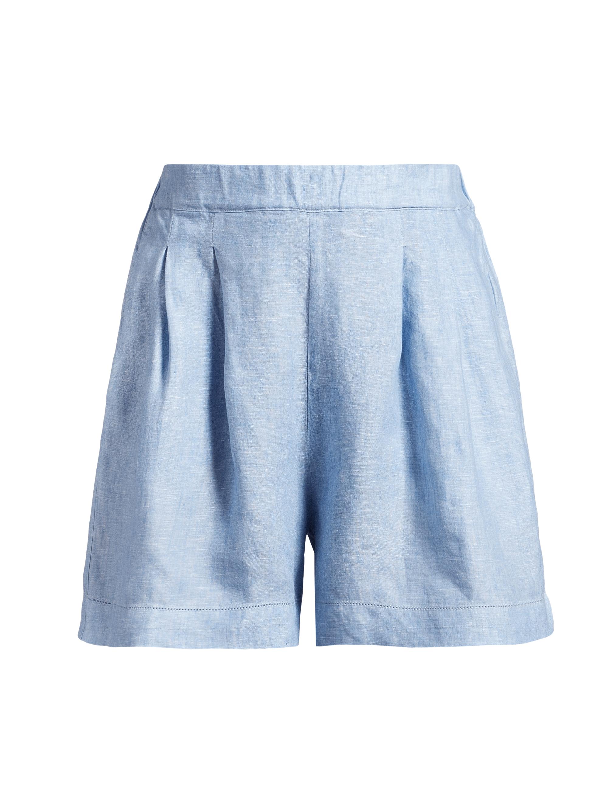 Birds of Paradis Women's Everett Pleated Linen Shorts - Sky