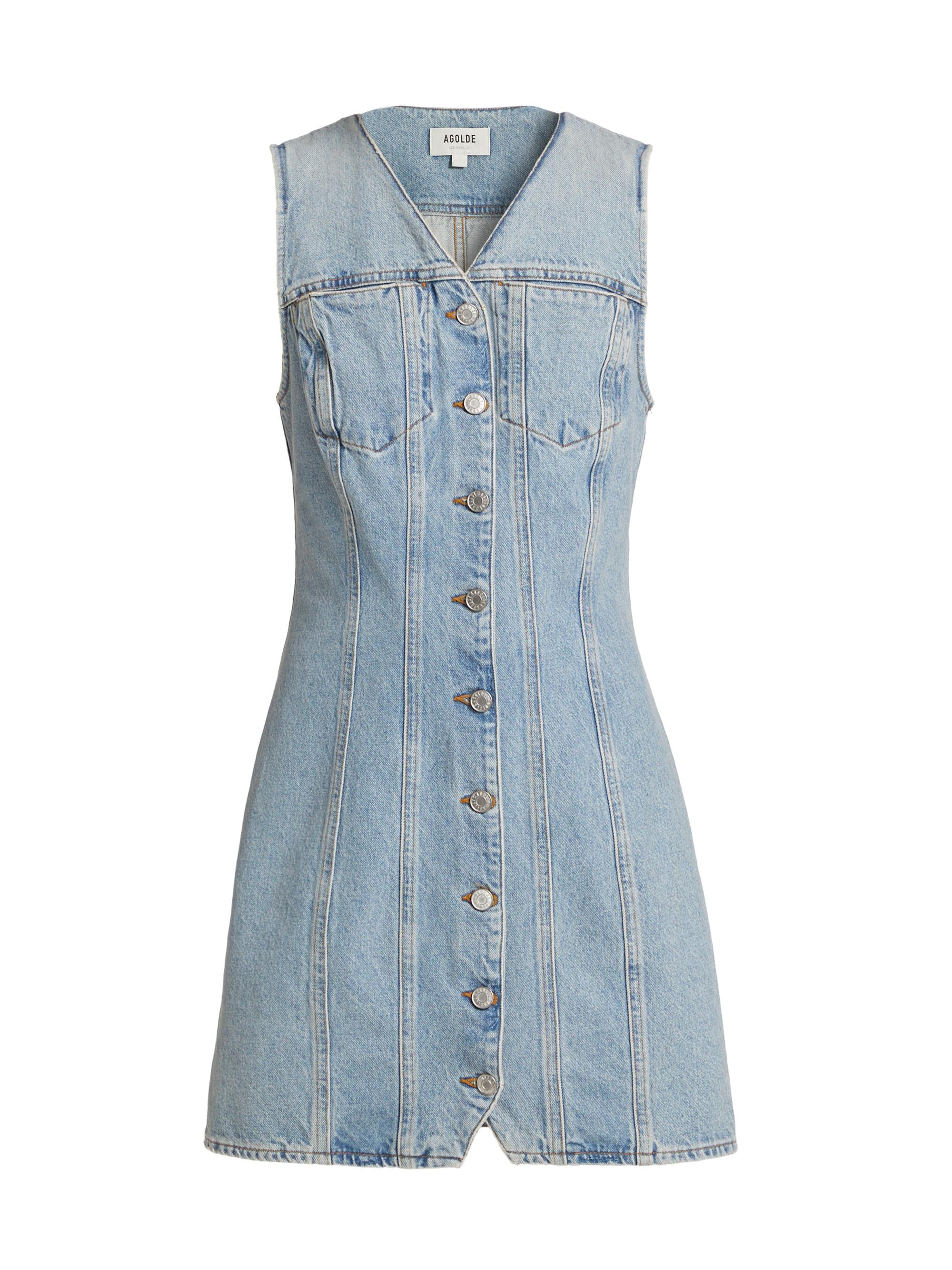 Agolde Women's Trina Denim Sleeveless Minidress - Balance Medium Wash Indigo