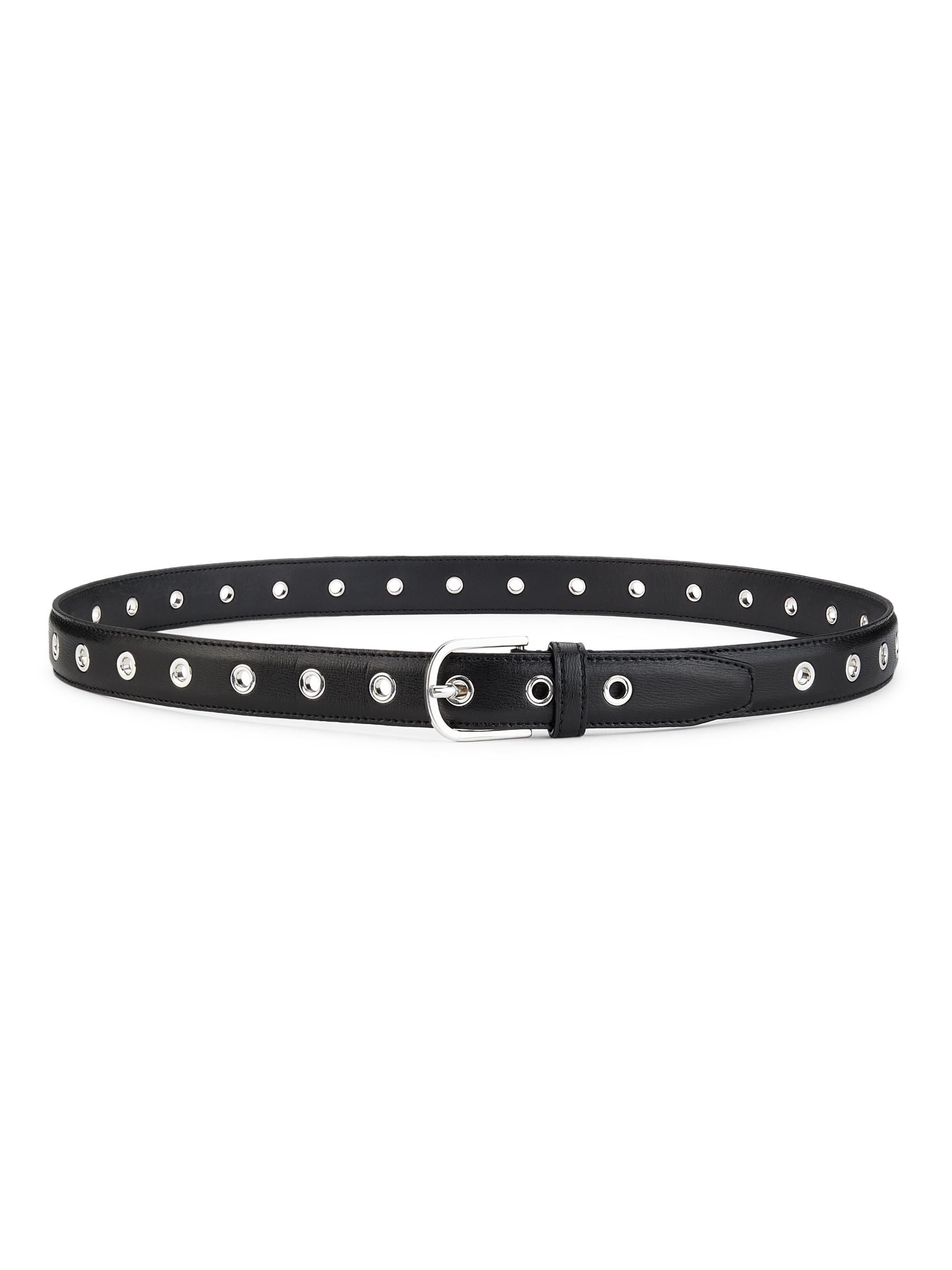 Toteme Women's Leather Grommet Belt - Black
