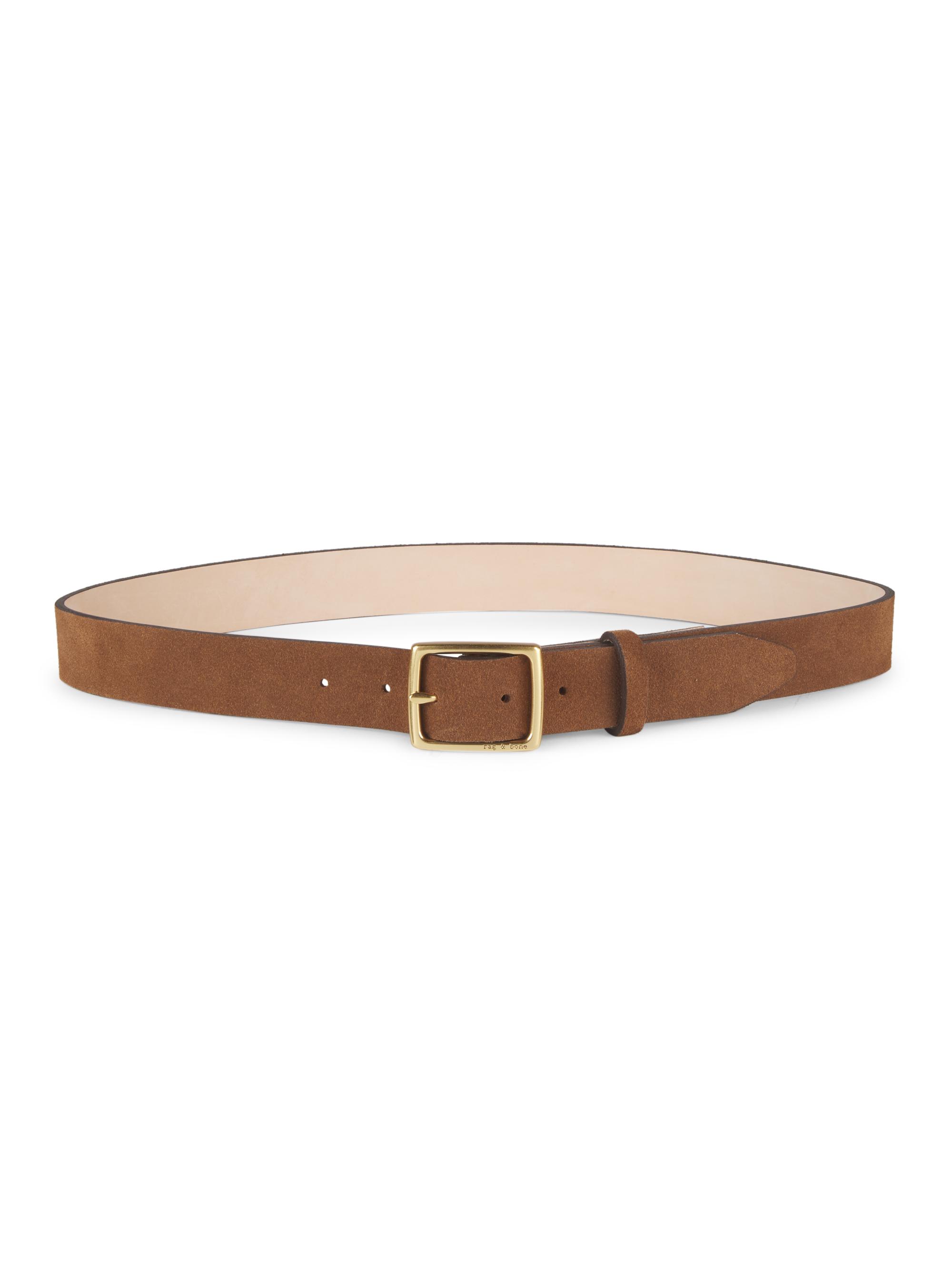 rag & bone Women's Boyfriend Suede Belt - Brown Wood