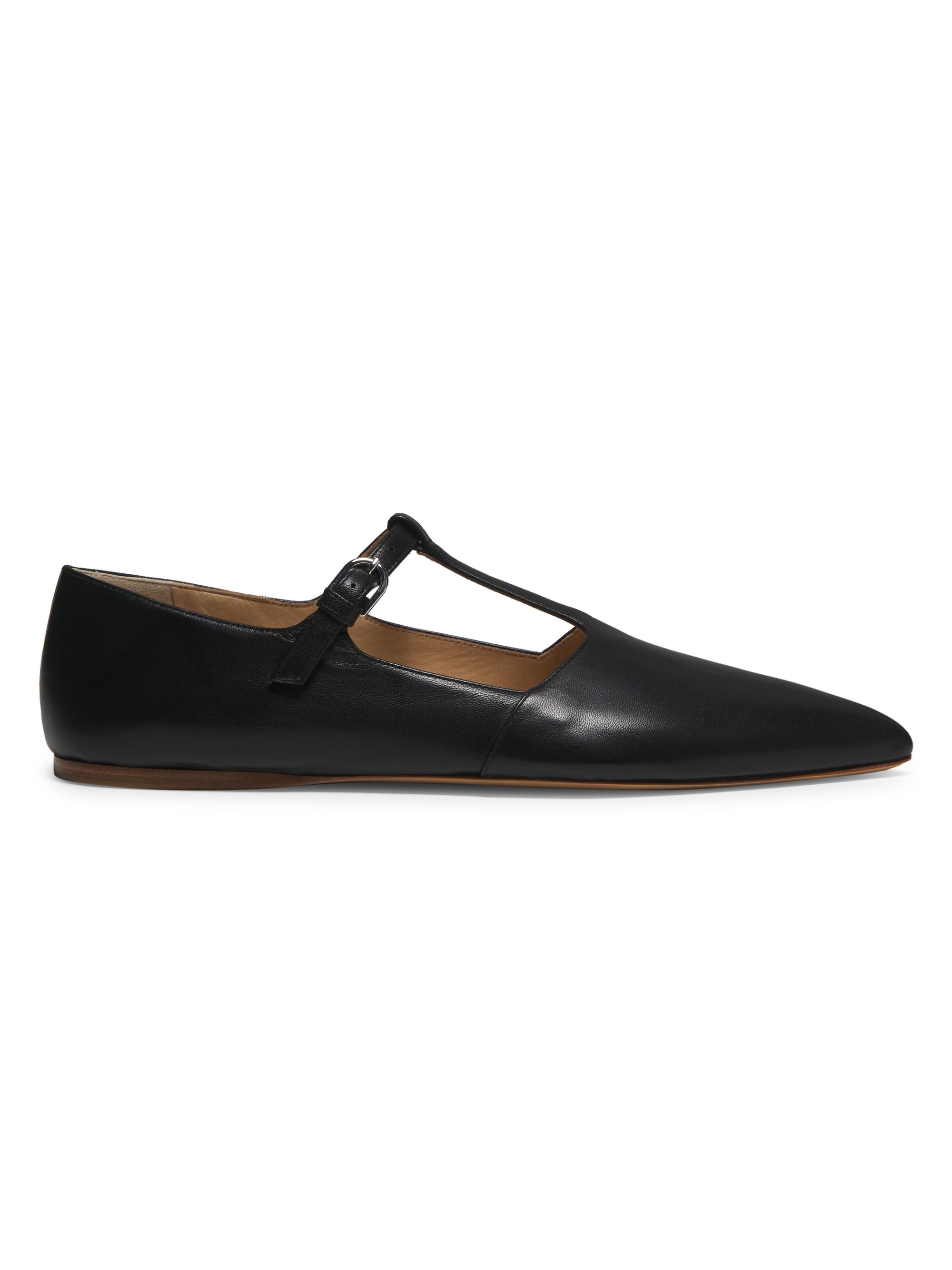 Gabriela Hearst Lola Leather T-Strap Ballerina Flats Saks Fifth