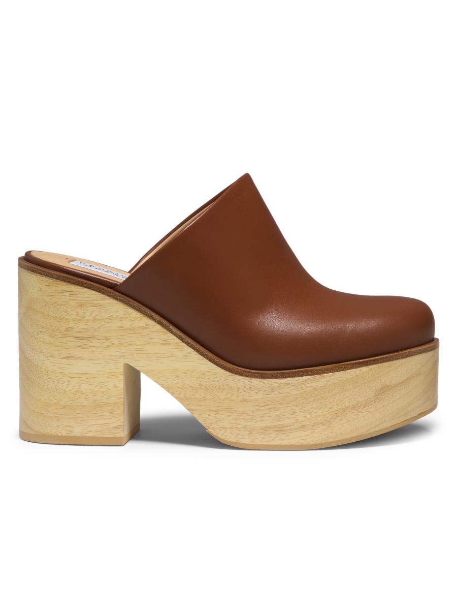 Gabriela Hearst Blake Wooden-Heel Leather Mules | Saks Fifth