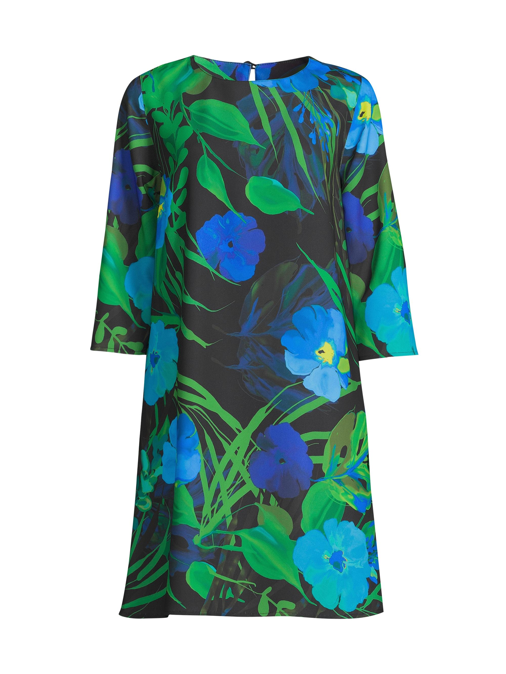 Caroline Rose Women's Plus Size Garden Walk Printed Crepe Dress