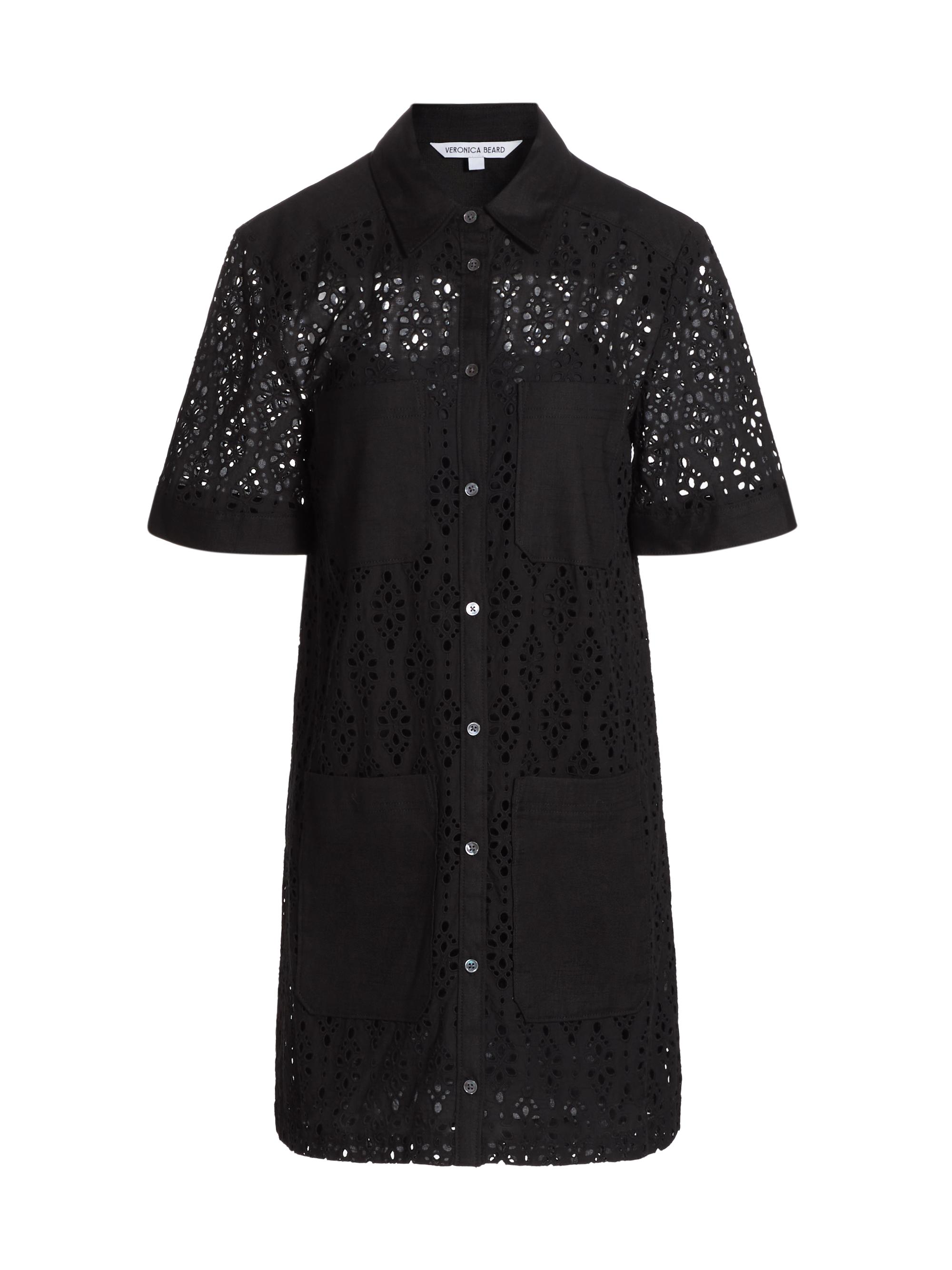 Veronica Beard Women's Rafaela Eyelet Mini Shirtdress - Black