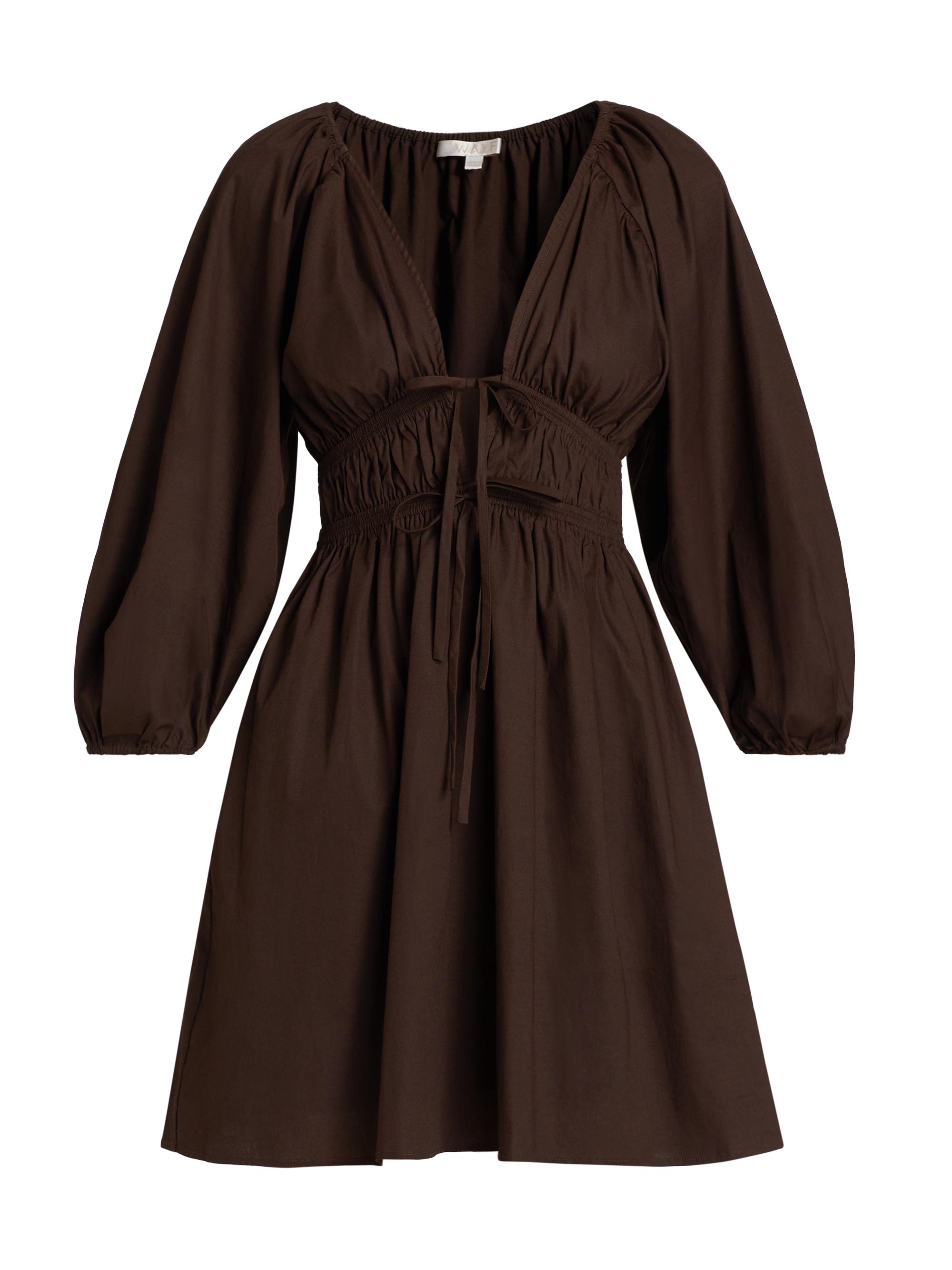 Wayf Women's Leighton Stretch Cotton Minidress - Espresso