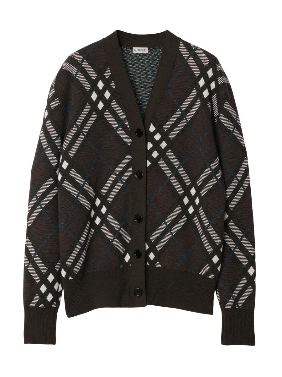 BURBERRY Blend Cardigan カーディガン 8055730 L Burberry Check Wool-Blend Cardigan | Saks Fifth Avenue