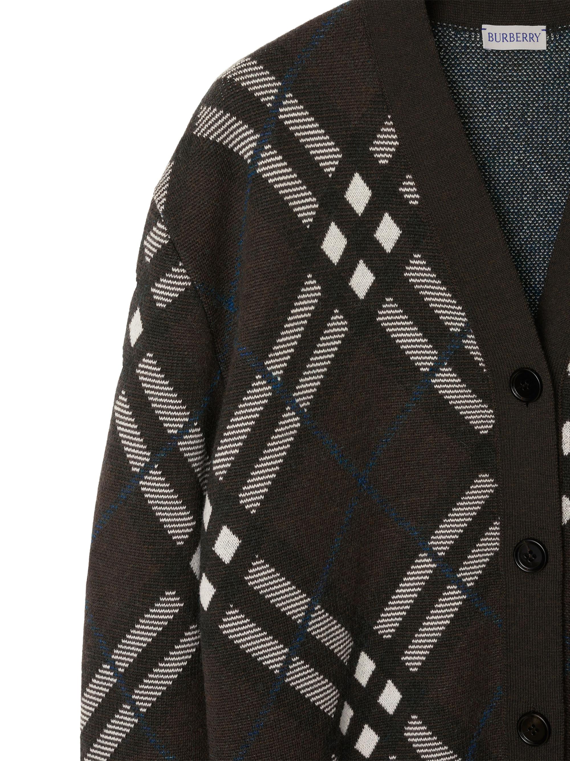 Burberry Check Wool-Blend Cardigan | Saks Fifth Avenue