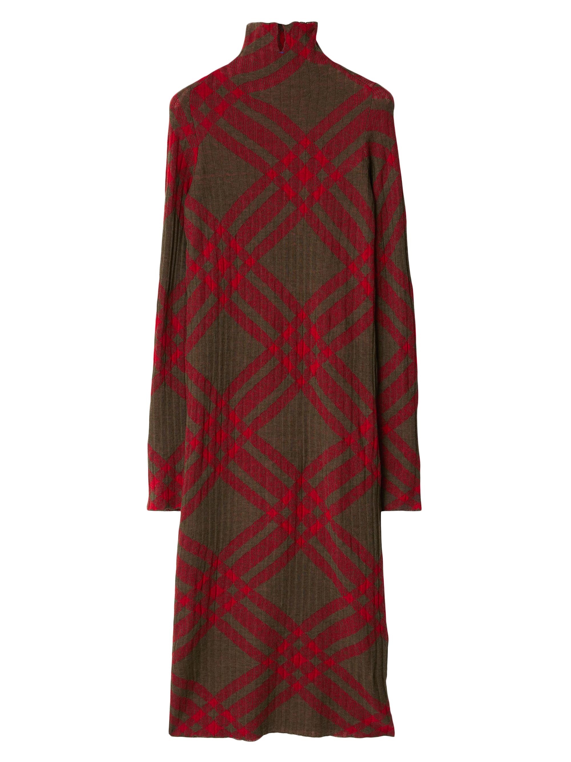 Burberry Women's Check Turtleneck Rib-Knit Sweaterdress - Loch Check