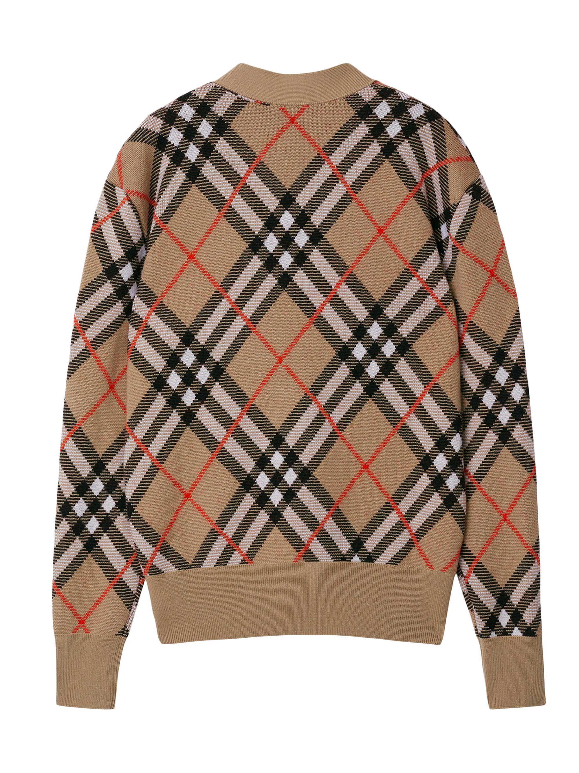 Burberry Check Wool-Blend V-Neck Cardigan | Saks Fifth Avenue