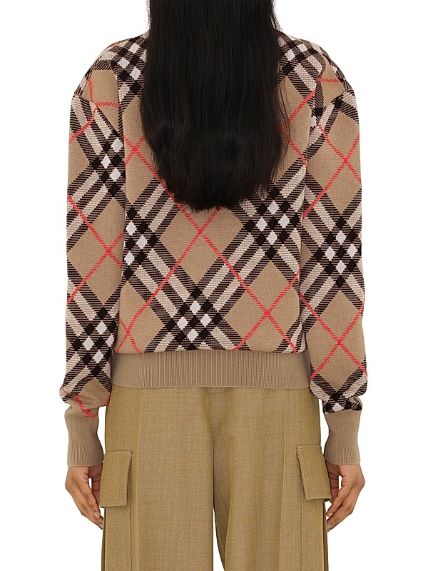 Shop Burberry Check Wool-Blend V-Neck Cardigan | Saks Fifth Shop Burberry Check Wool-Blend V-Neck Cardigan | Saks Fifth