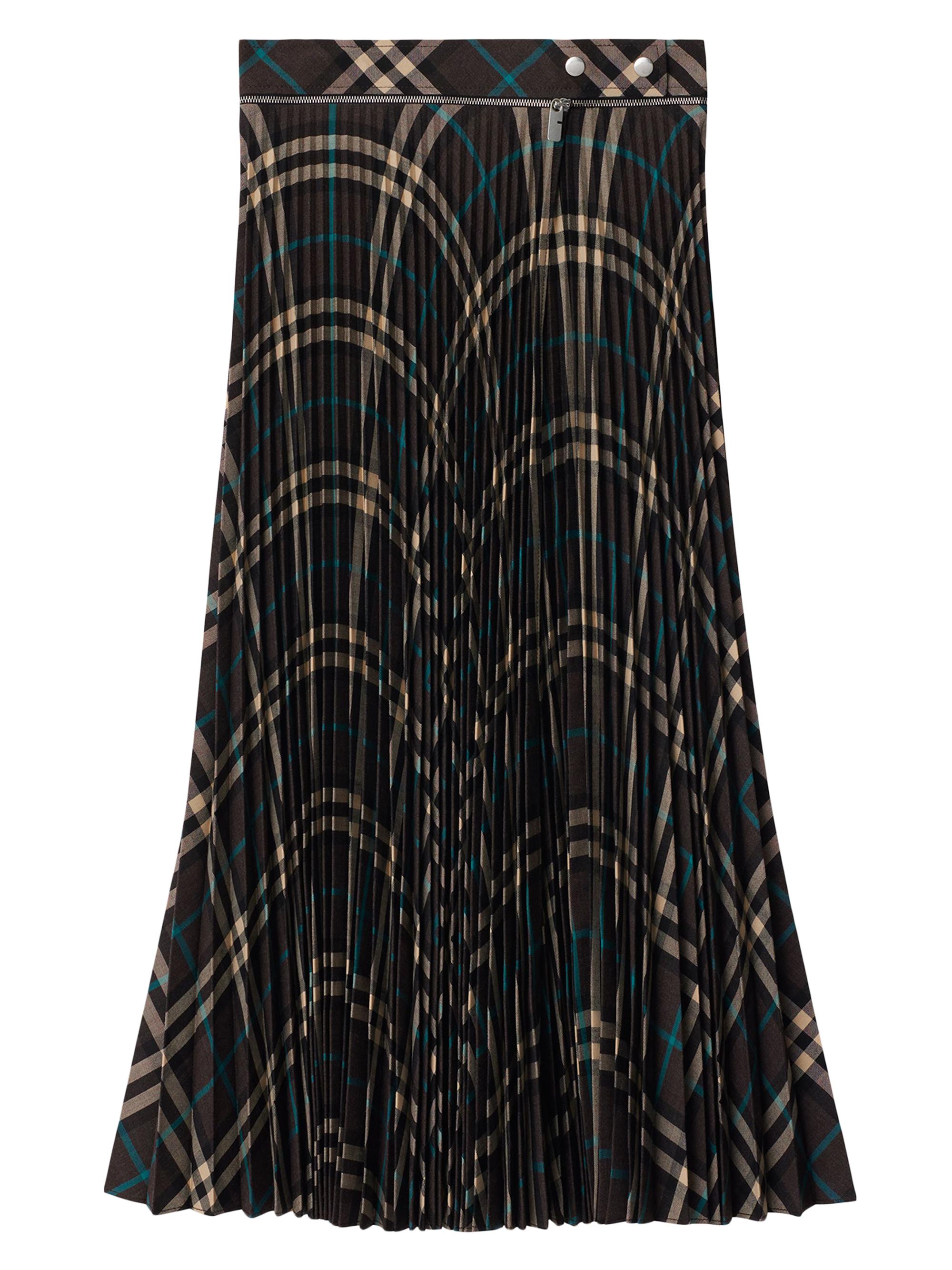 Burberry Women's Snug Check Pleated Wool-Blend Skirt - Snug Check