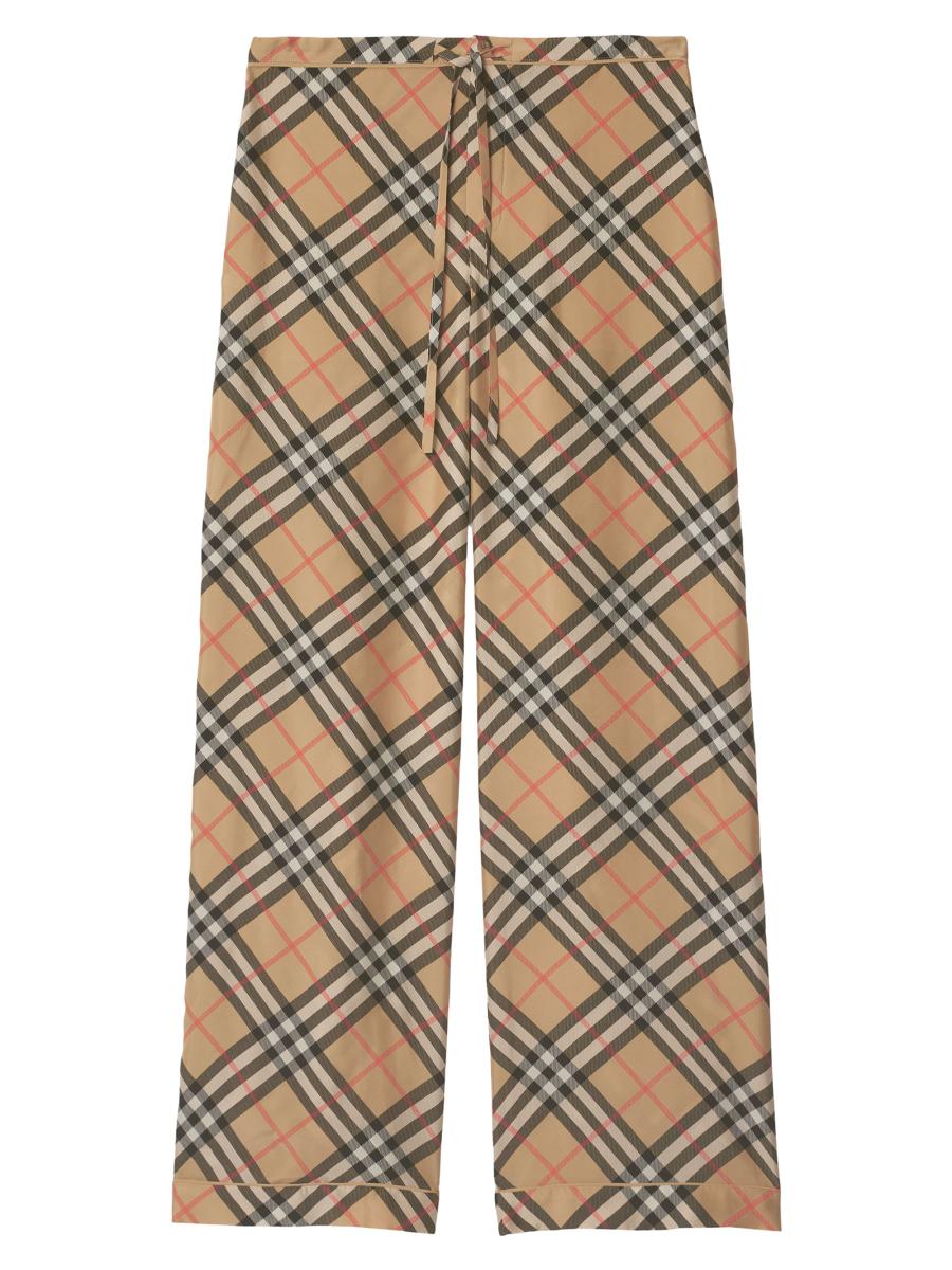 Shop Burberry Check Silk Drawstring Pants | Saks Fifth Avenue Shop Burberry Check Silk Drawstring Pants | Saks Fifth Avenue