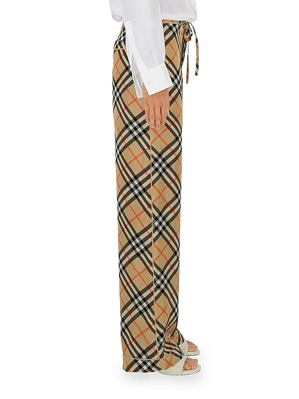Shop Burberry Check Silk Drawstring Pants | Saks Fifth Avenue Shop Burberry Check Silk Drawstring Pants | Saks Fifth Avenue