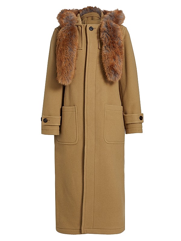 Shop Burberry Faux Fur Trim Wool Duffle Coat | Saks Fifth Shop Burberry Faux Fur Trim Wool Duffle Coat | Saks Fifth