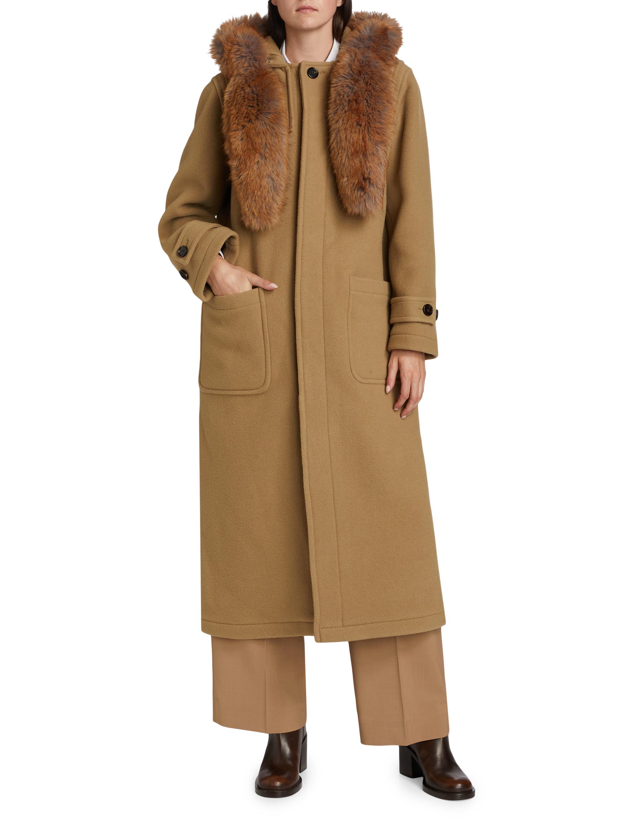 ジャケット・アウター Burberry wool jacket with fur Burberry ​Faux Fur Trim Wool Duffle Coat | Saks Fifth Avenue