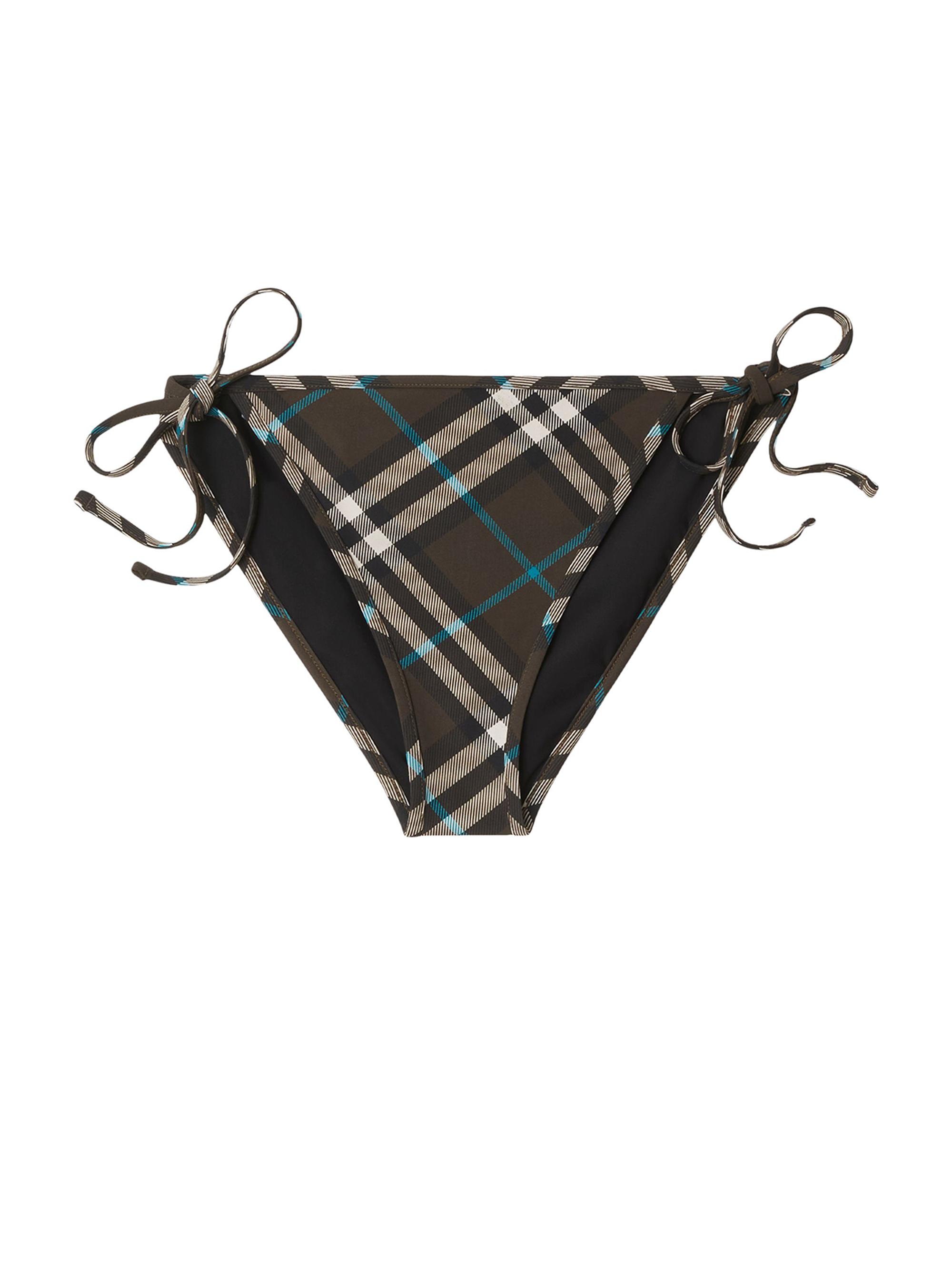 Burberry Women's Check Side-Tie Bikini Bottom - Snug Check
