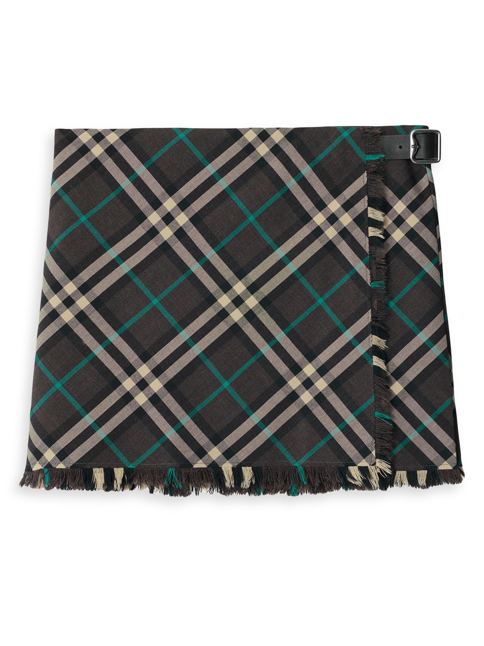 Burberry Women's Check Pleated Wrap Miniskirt - Snug Check