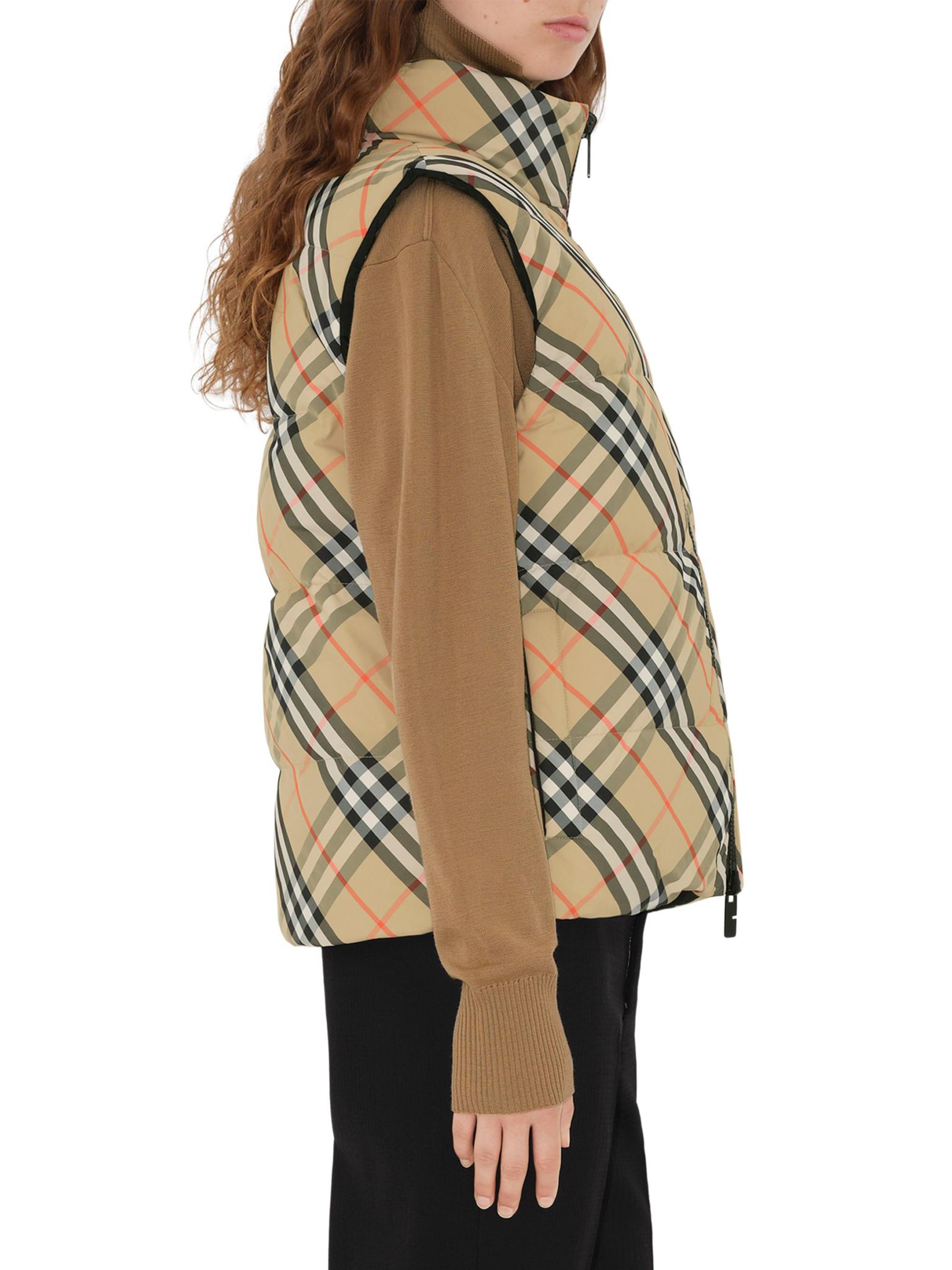 トップス Burberry Reversible Check Poly Vest Burberry Reversible Check Nylon Puffer Gilet Archive Beige