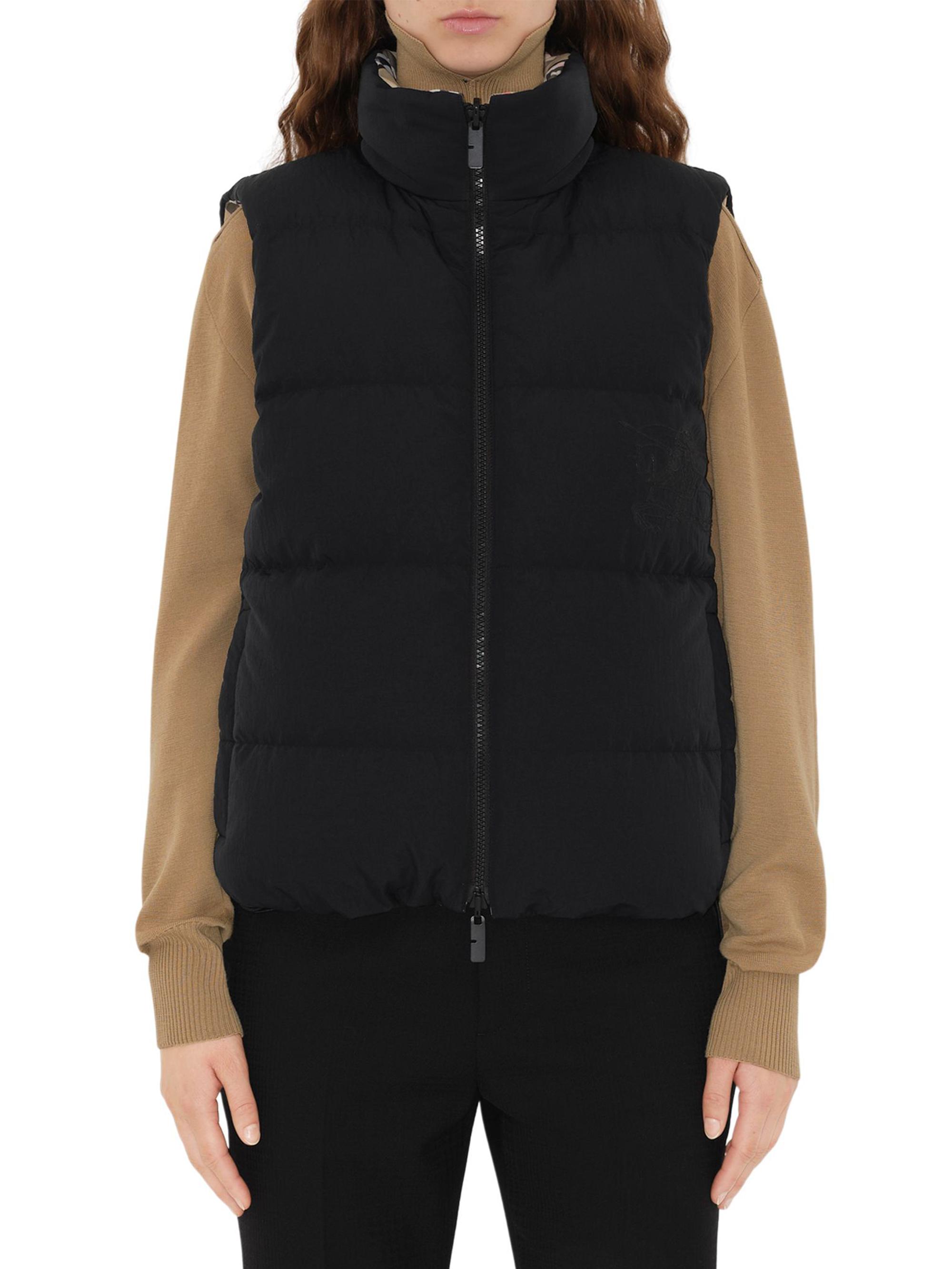 トップス Burberry Reversible Check Poly Vest Burberry Reversible Check Nylon Puffer Gilet Archive Beige