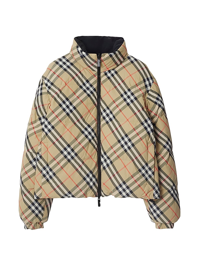 Shop Burberry Reversible Check Down Jacket | Saks Fifth Avenue Shop Burberry Reversible Check Down Jacket | Saks Fifth Avenue