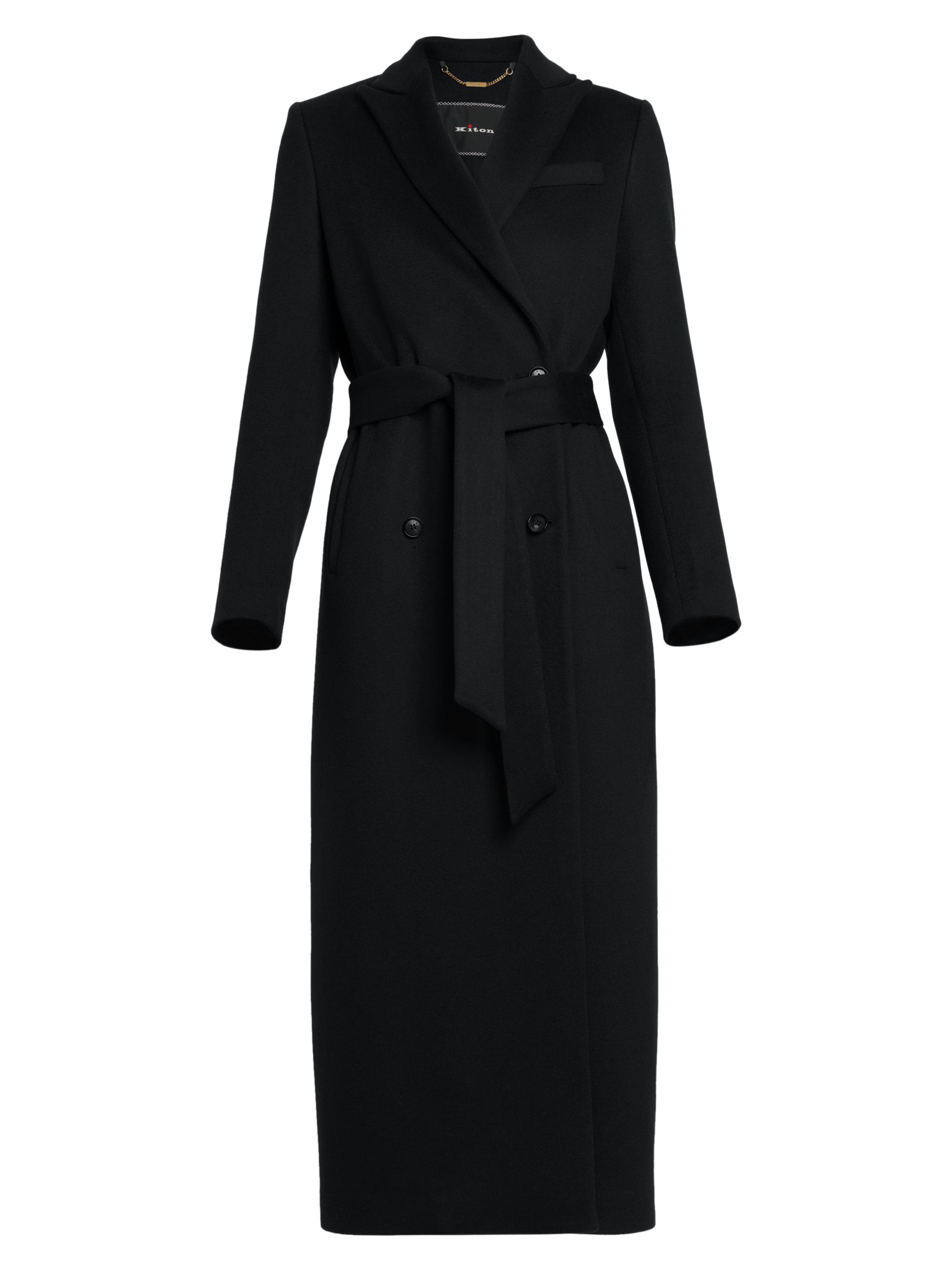 Kiton Women's Cashmere Belted Coat - Black