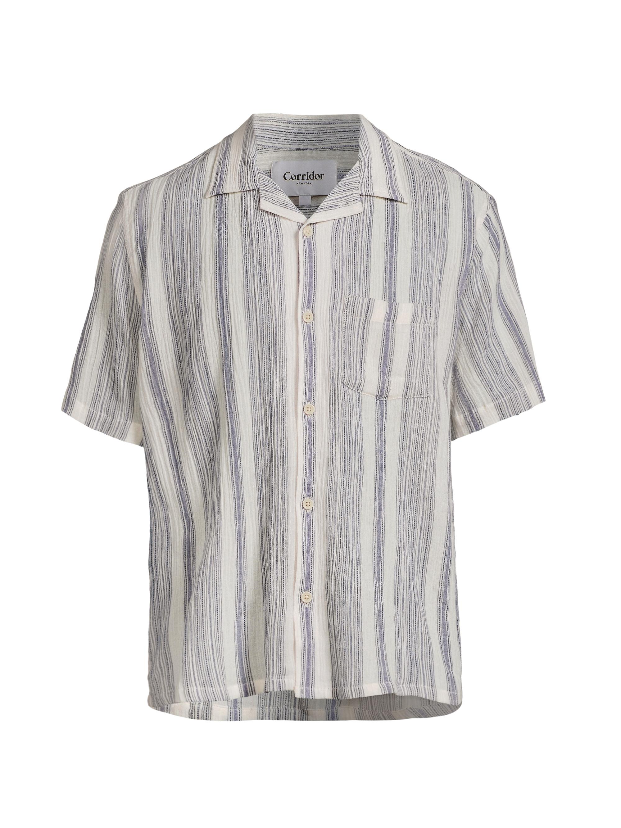 Corridor Men's Tallis Camp Collar Short-Sleeve Shirt - Natural