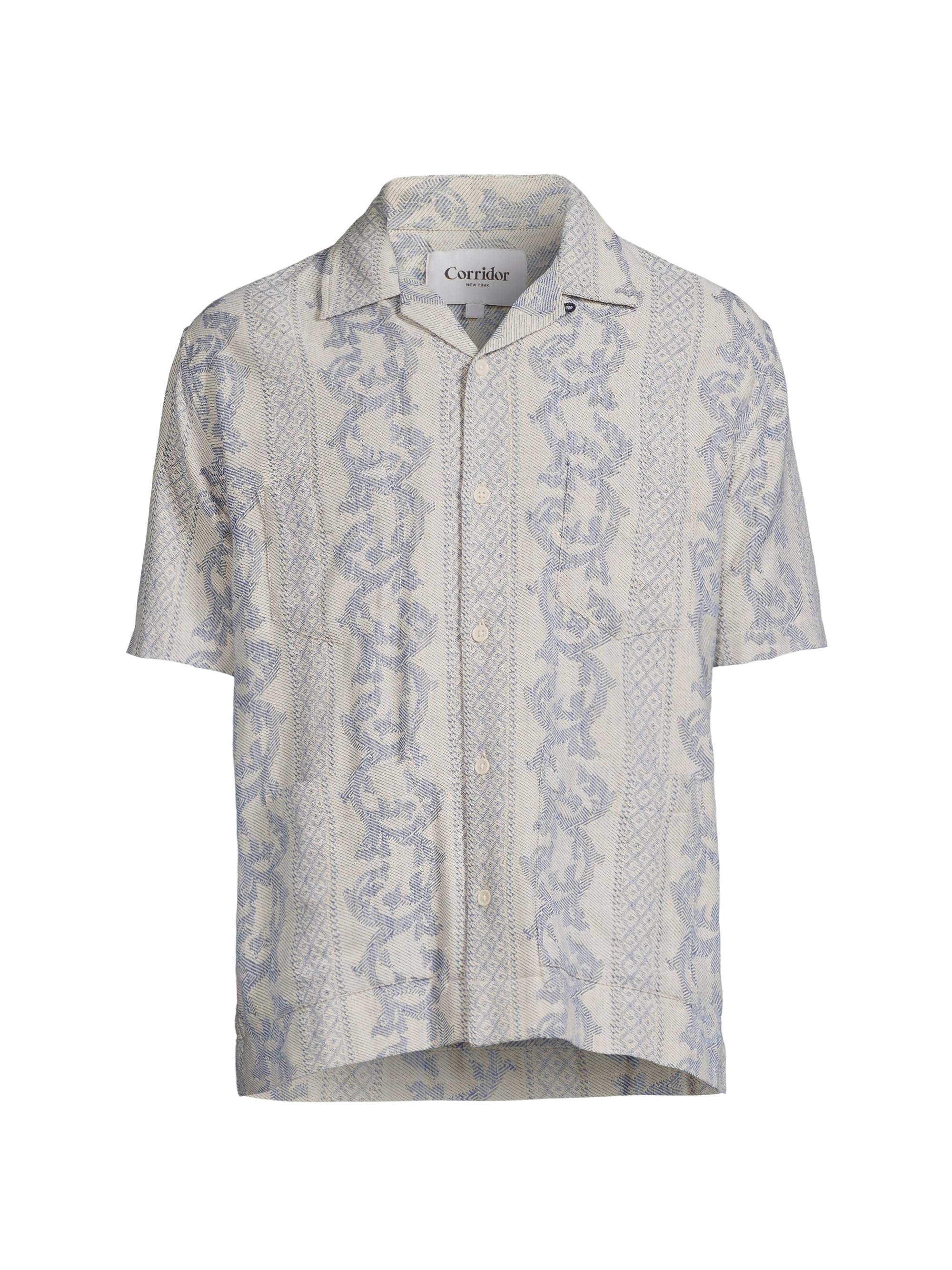 Corridor Men's Jakarta Jacquard Short-Sleeve Shirt - Natural