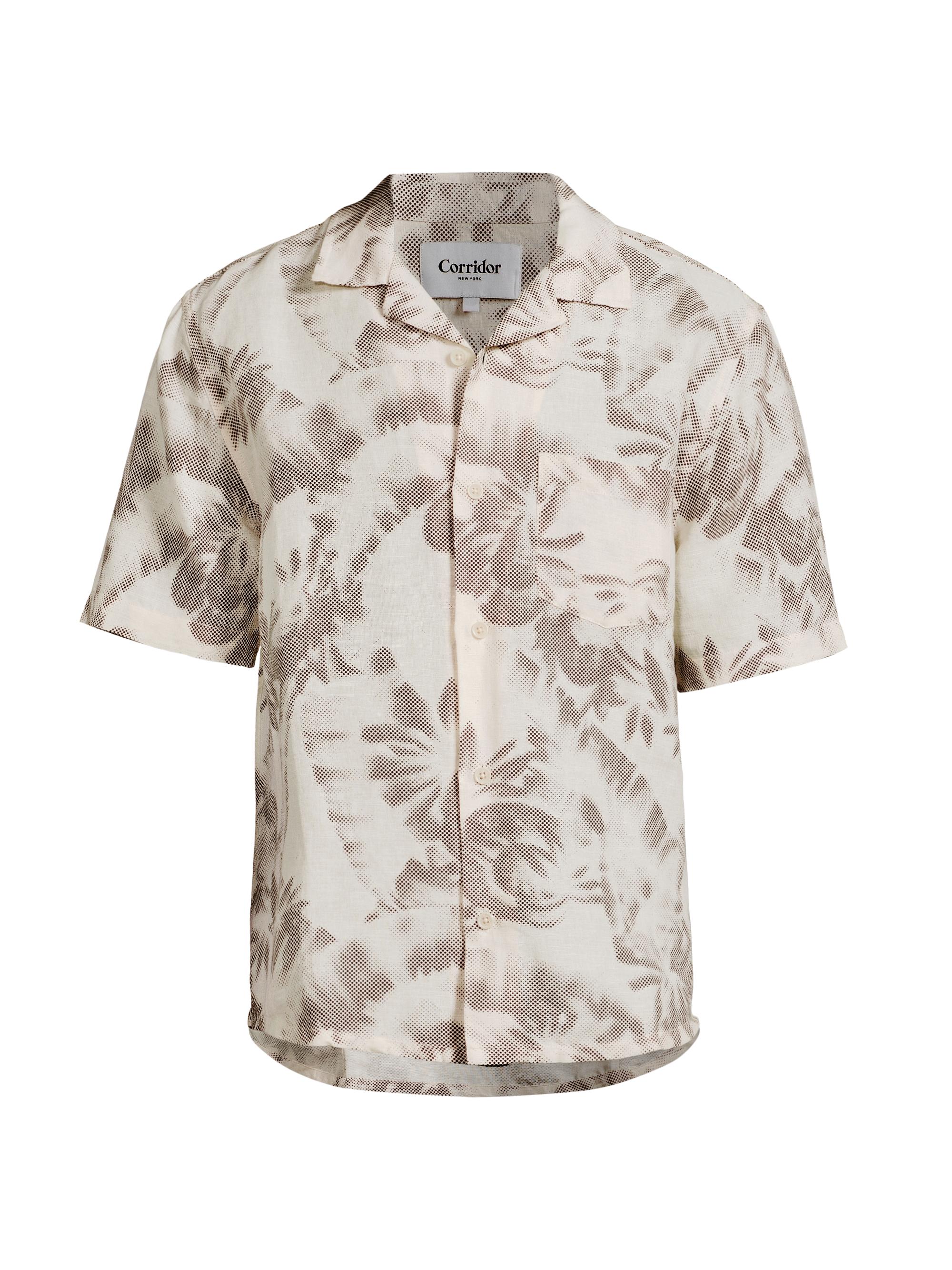 Corridor Men's Day Palms Short-Sleeve Shirt - Natural