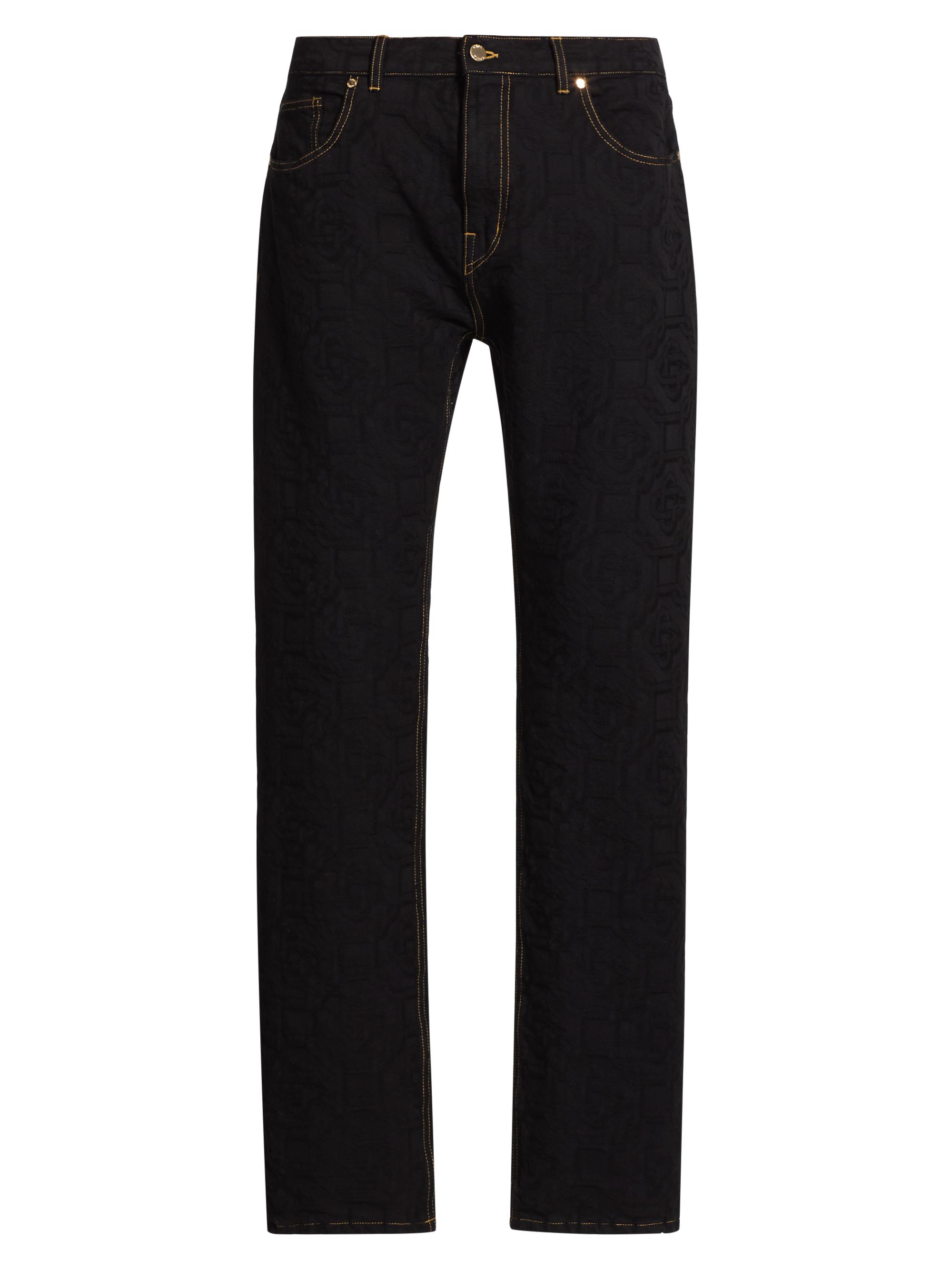 Casablanca Men's Jacquard Logo Five-Pocket Jeans - Black