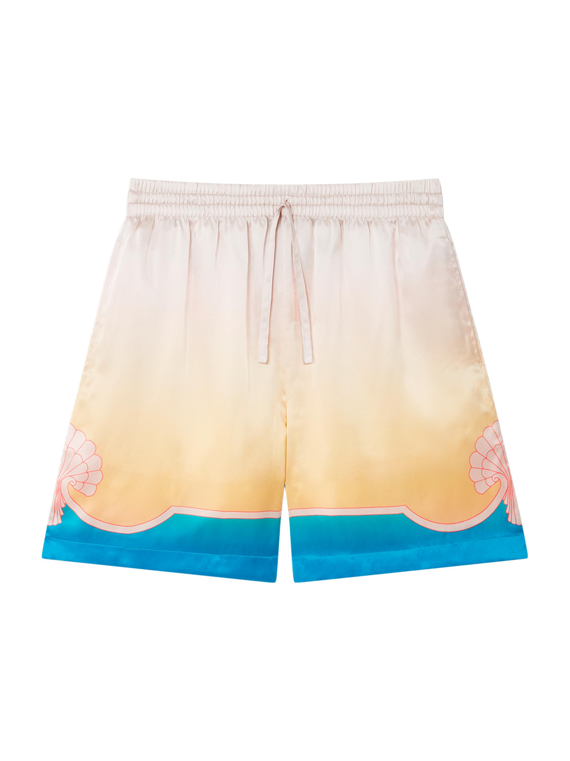 Casablanca Men's Abstract Silk Drawstring Shorts - Larc Colore