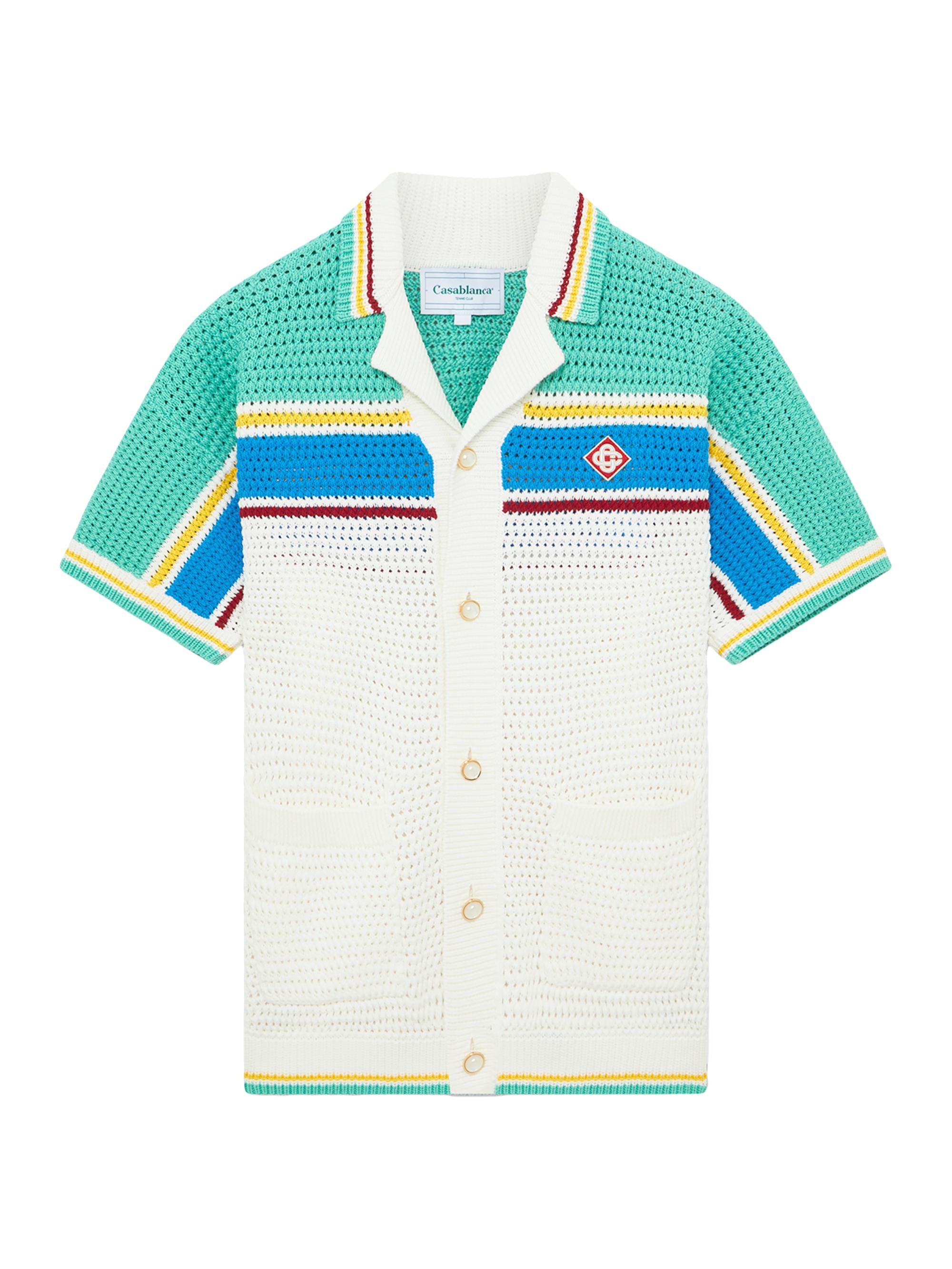 Shop Casablanca Crochet Effect Tennis Shirt | Saks Fifth Avenue