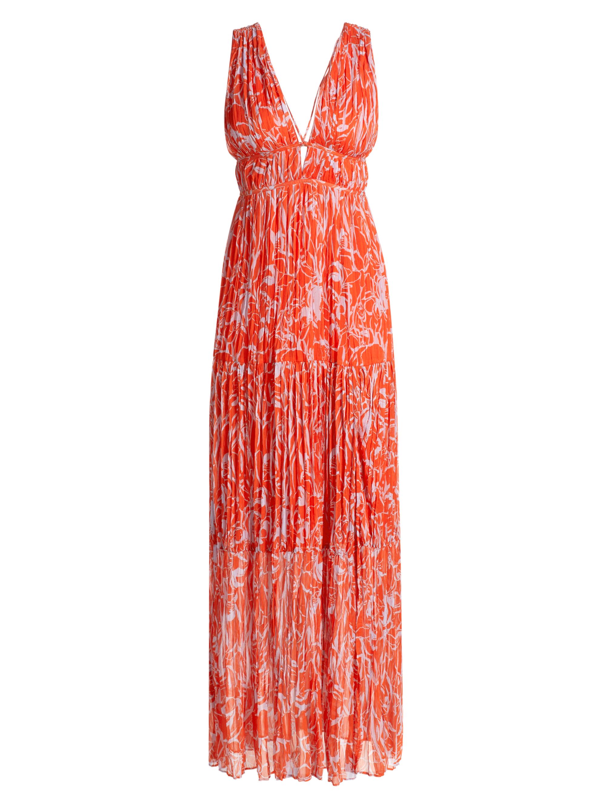 ASTR The Label Women's Pescadero Floral Maxi Dress - Red Orange Abstract
