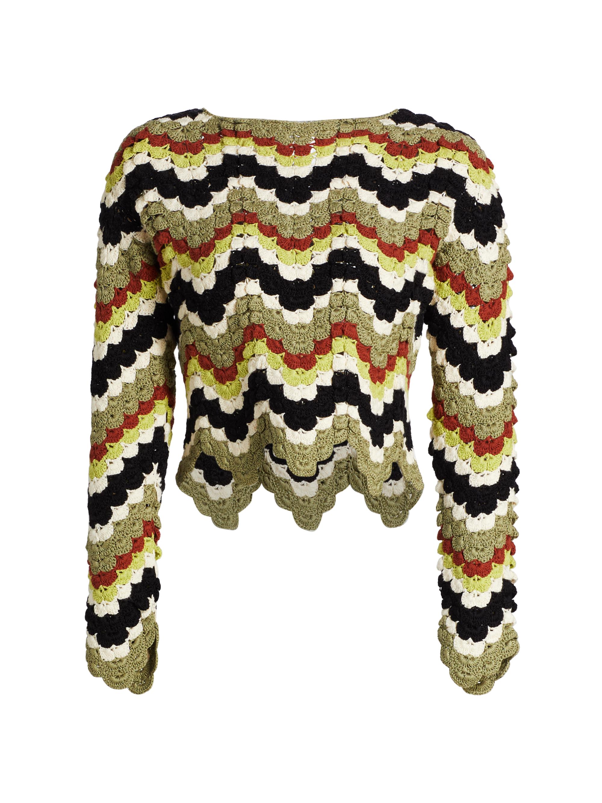 Escvdo Women's Camino Safi Crochet Top - Green Black