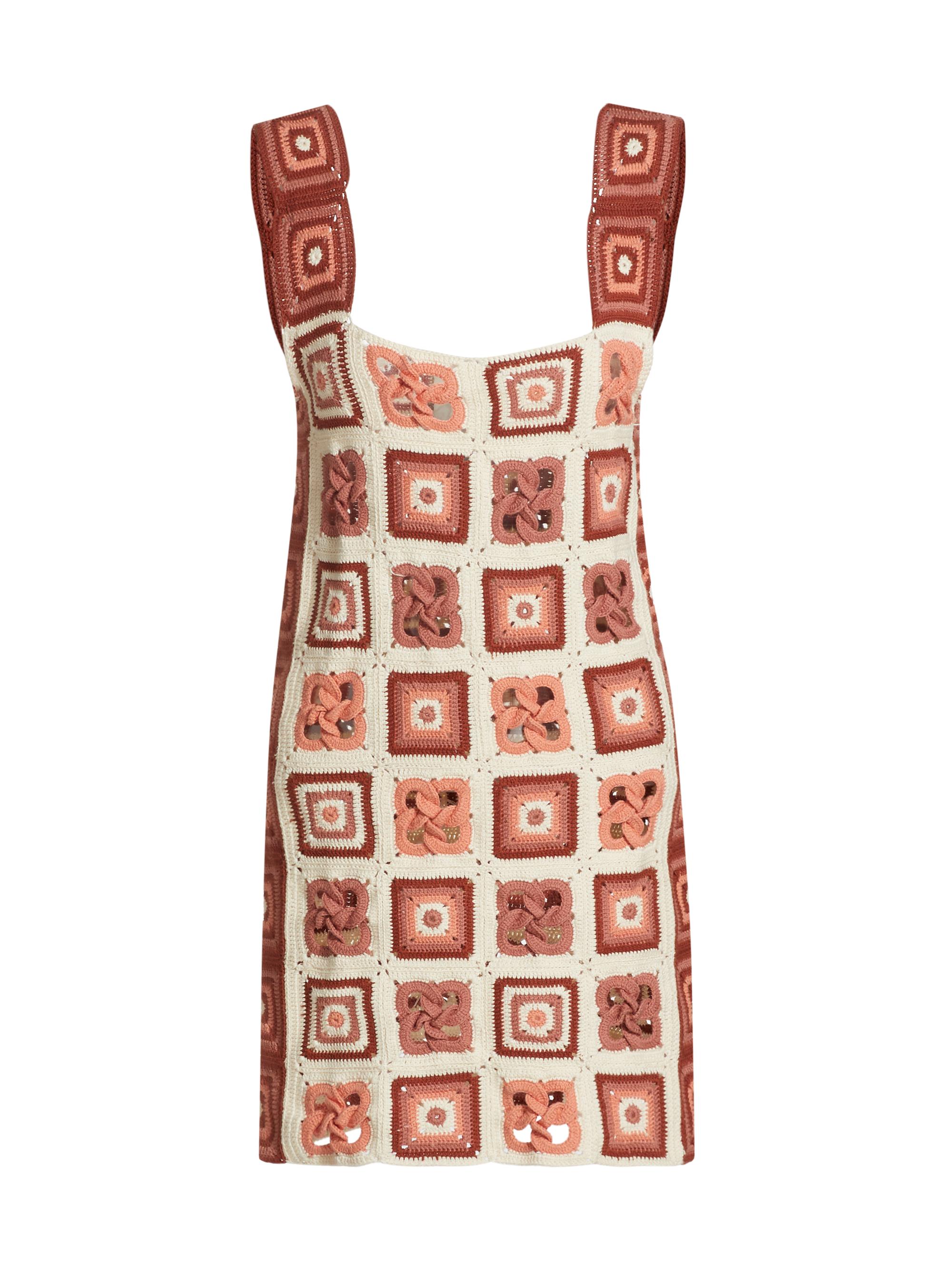 Escvdo Women's Camino Santeria Crochet Minidress -  Brown