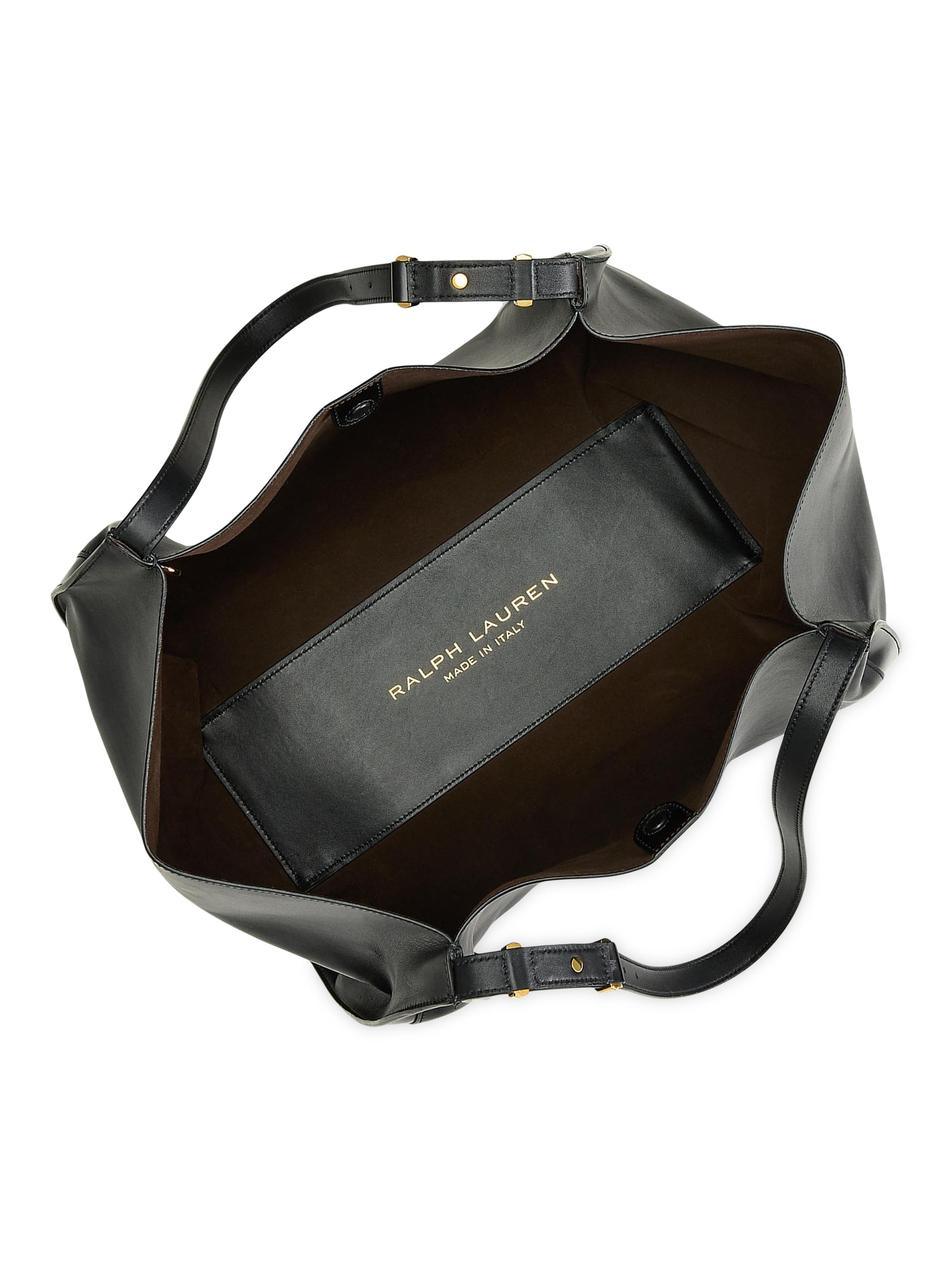 バッグ Lauren Ralph Lauren Black Leather Tote Leather Tote | Totes & Backpacks Handbags | Ralph Lauren