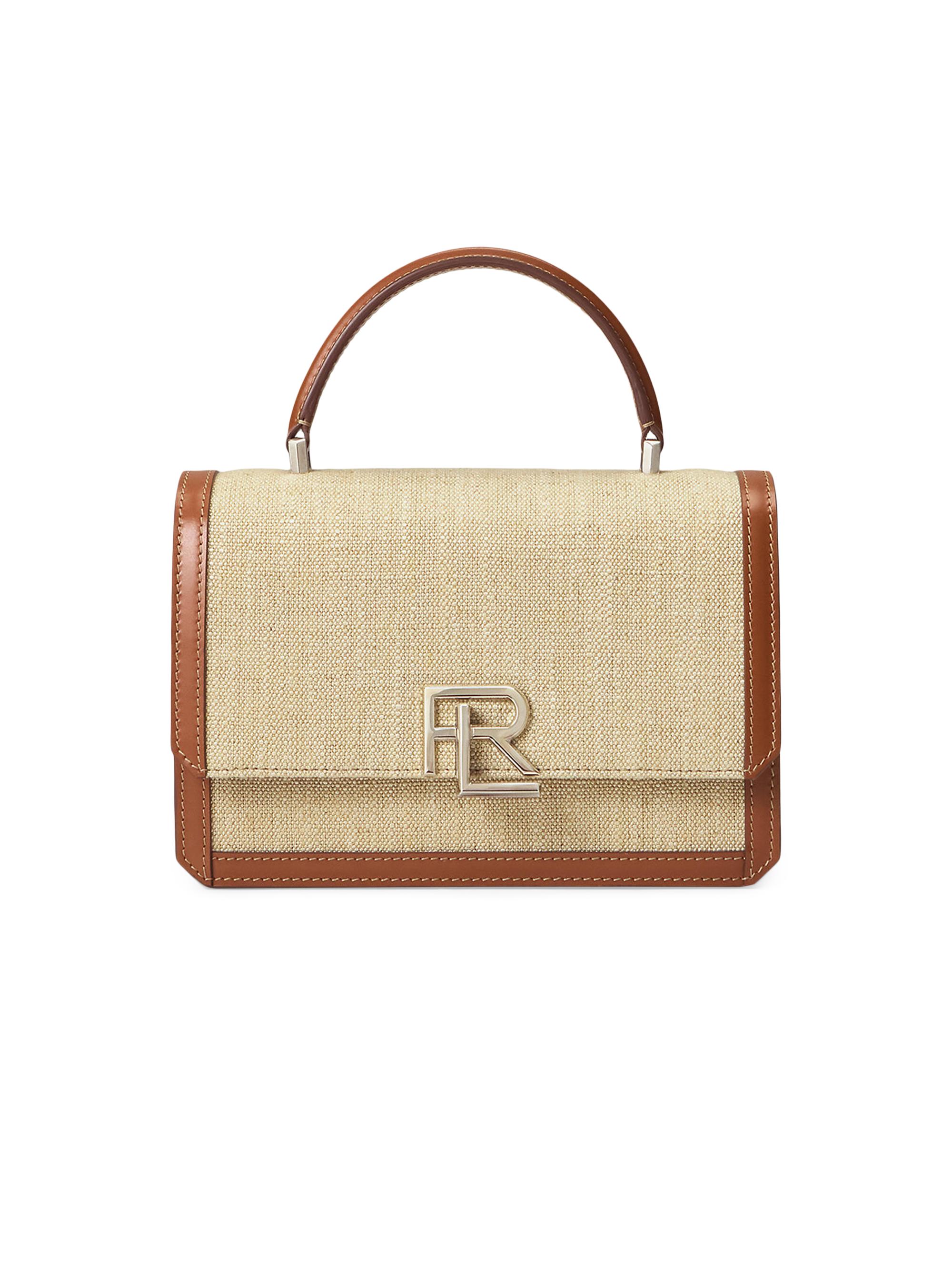 Ralph Lauren Collection Women's RL 888 Leather-Trimmed Crossbody Bag - Natural