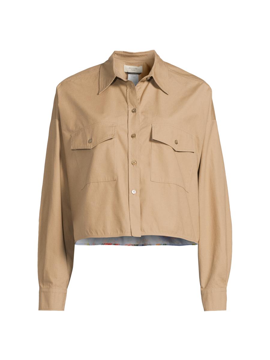 Weekend Max Mara Decano Solid & Floral Cropped Workwear