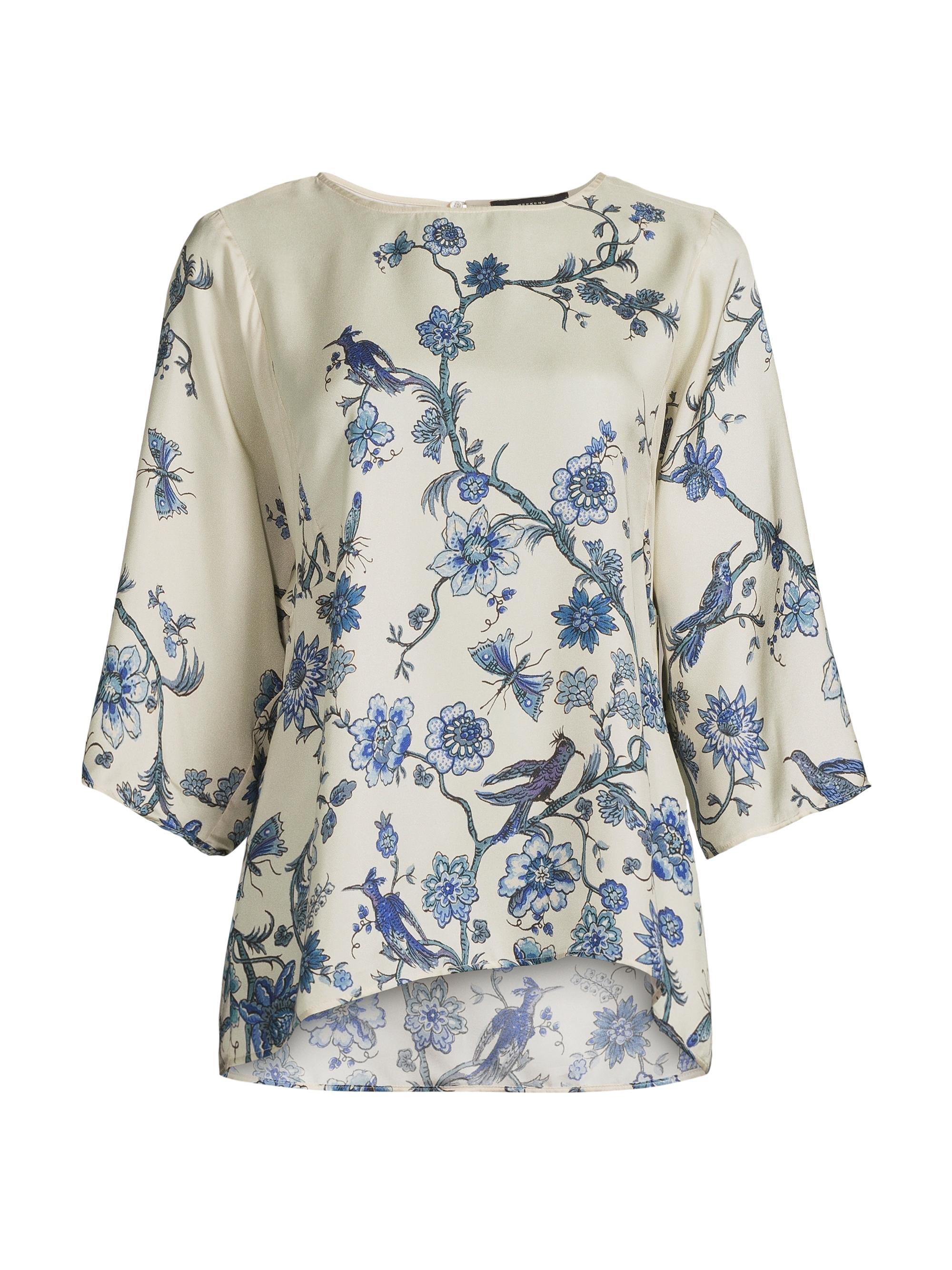 Weekend Max Mara Women's Filippo Silk Floral Blouse - Light Blue