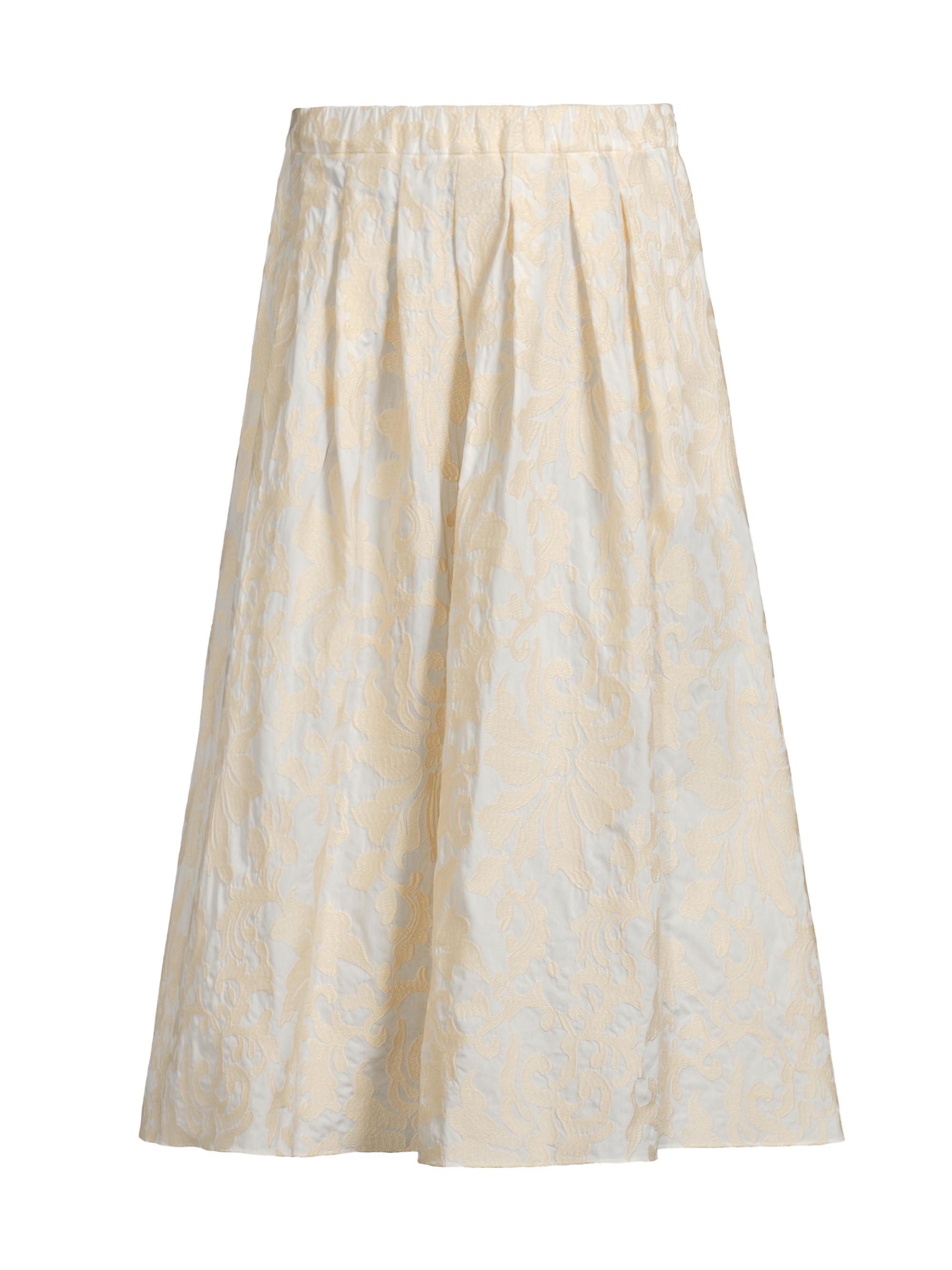 Weekend Max Mara Women's Anzio Floral Embroidered Cotton Skirt - Ecru