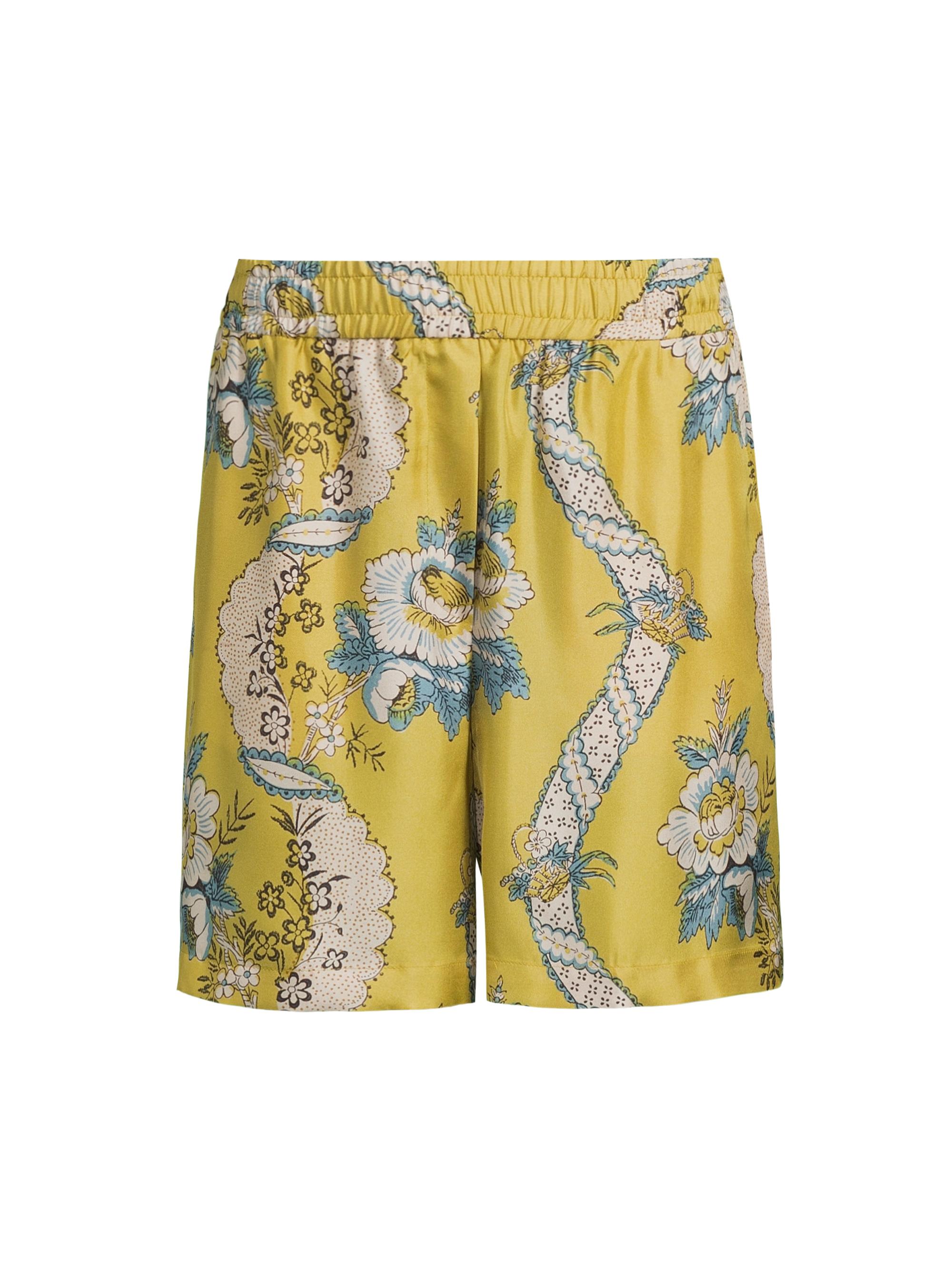 Weekend Max Mara Women's Tracia Floral Silk Satin Shorts - Yellow