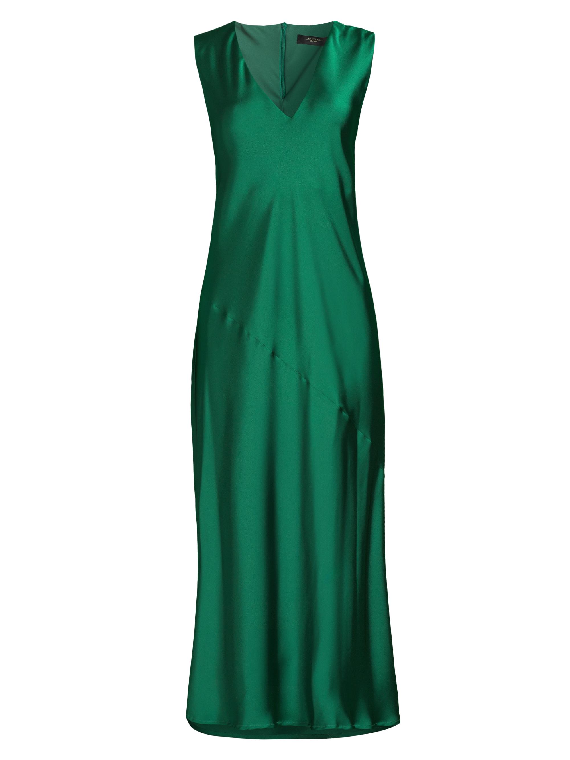 Weekend Max Mara Women's Giubba Satin V-Neck A-Line Dress - Green