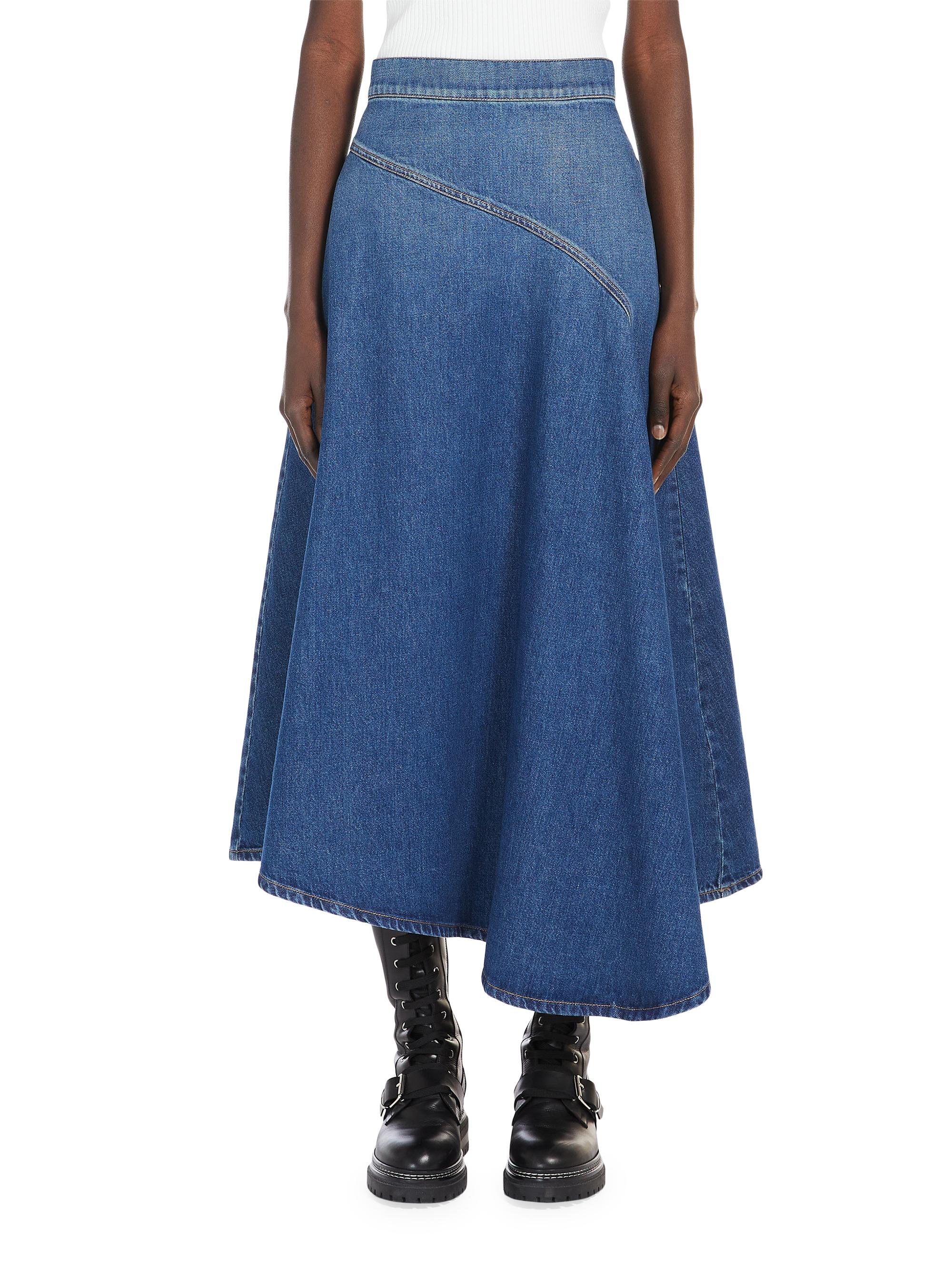 Weekend Max Mara Women's Luana Asymmetric Denim Midi-Skirt - Navy