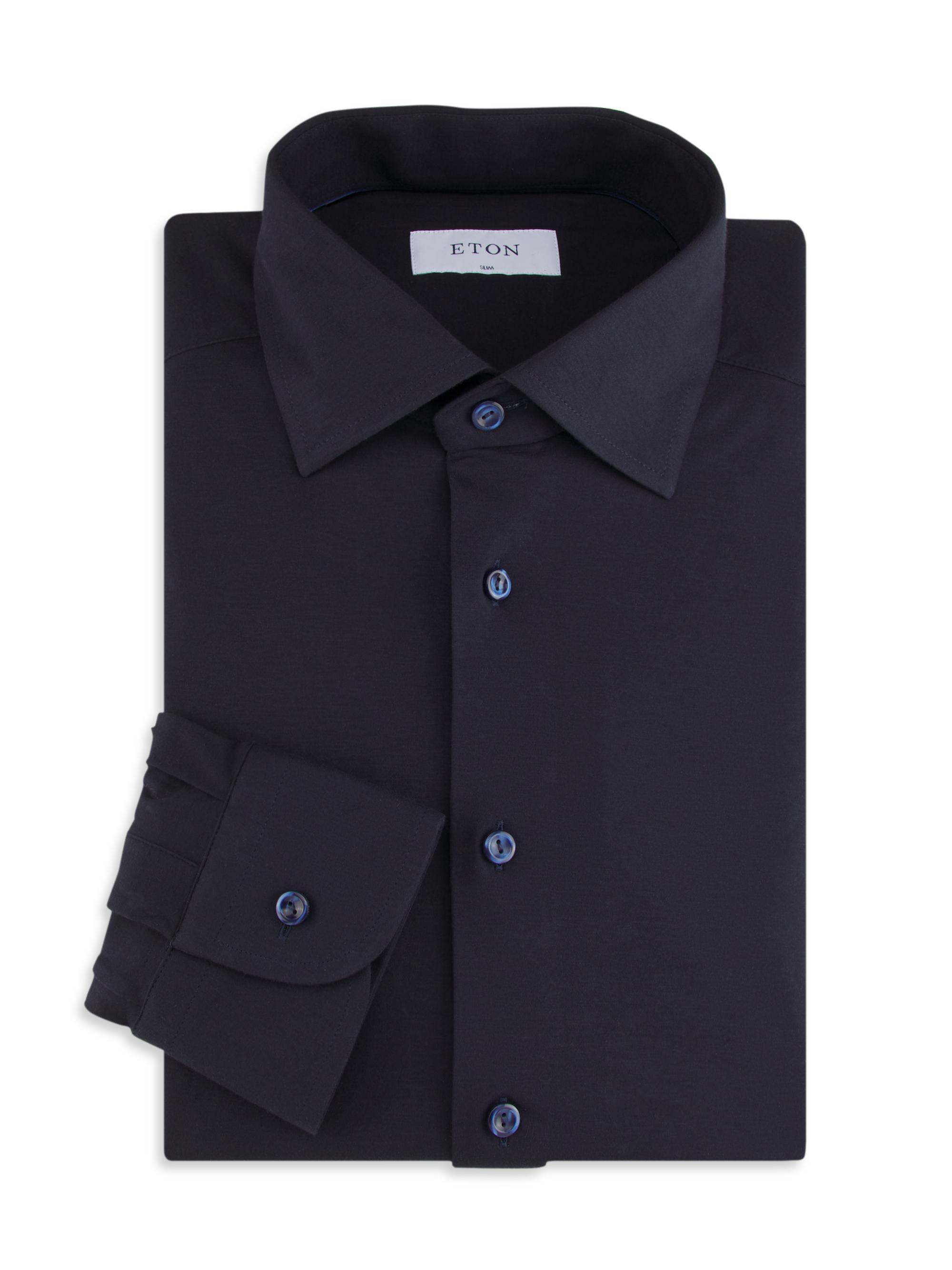 Eton Men's Slim-Fit 4-Flex Stretch Shirt - Navy