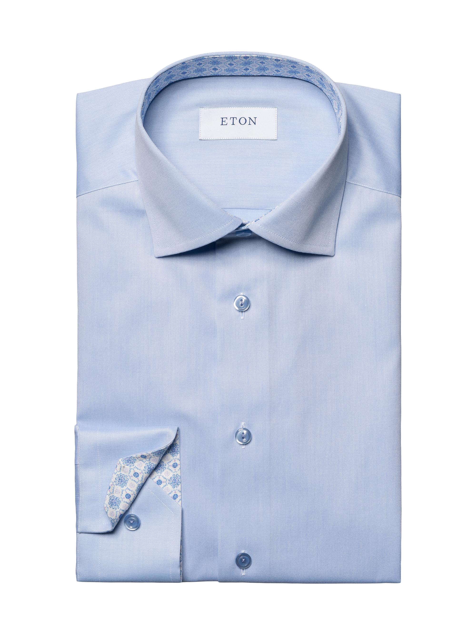 Eton Men's Slim-Fit Geometric Twill Shirt - Blue