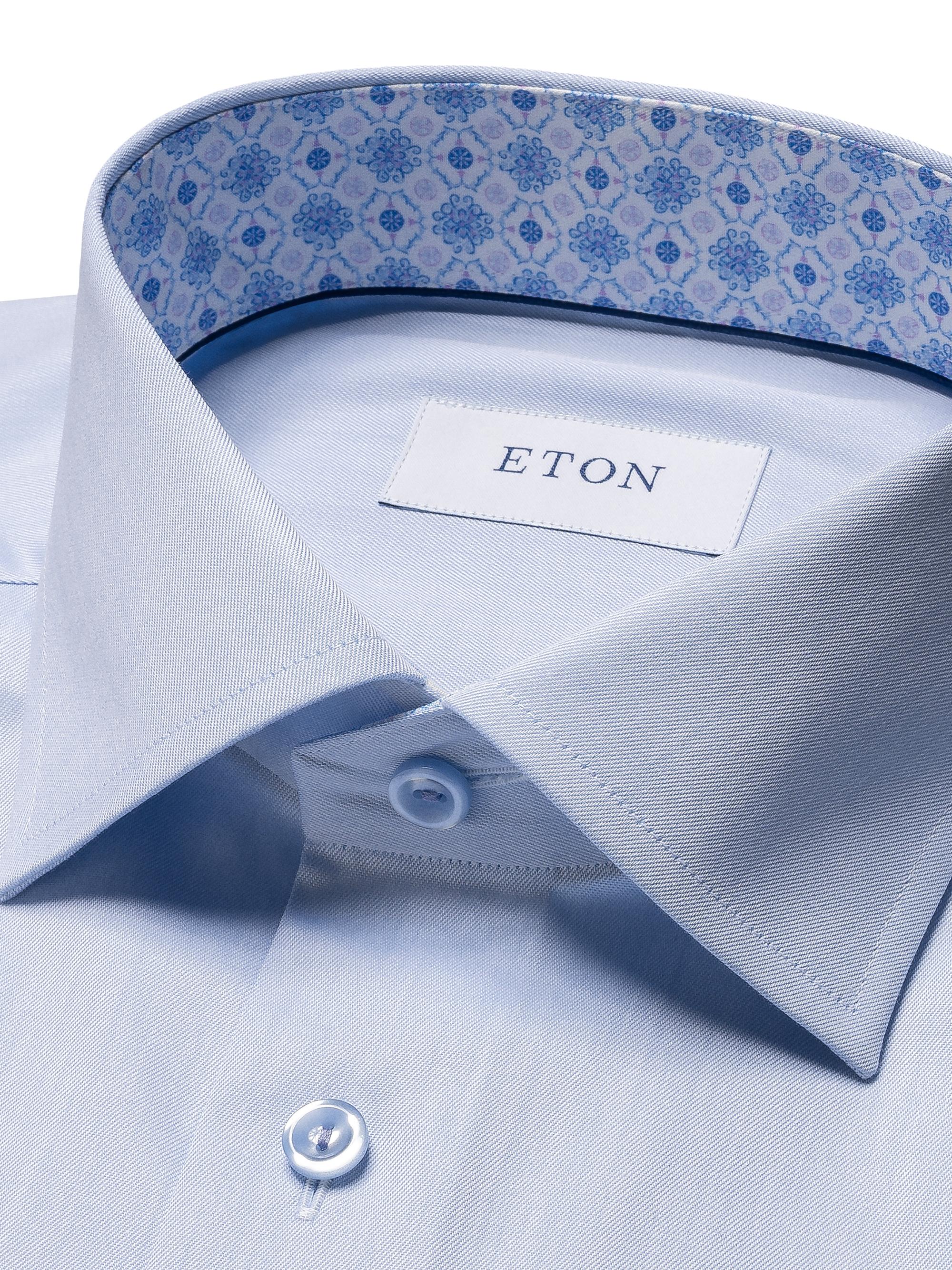 slim fit dress shirts for big guys Eton Slim Fit Signature Slim Fit Twill Shirt - Blue main image 0