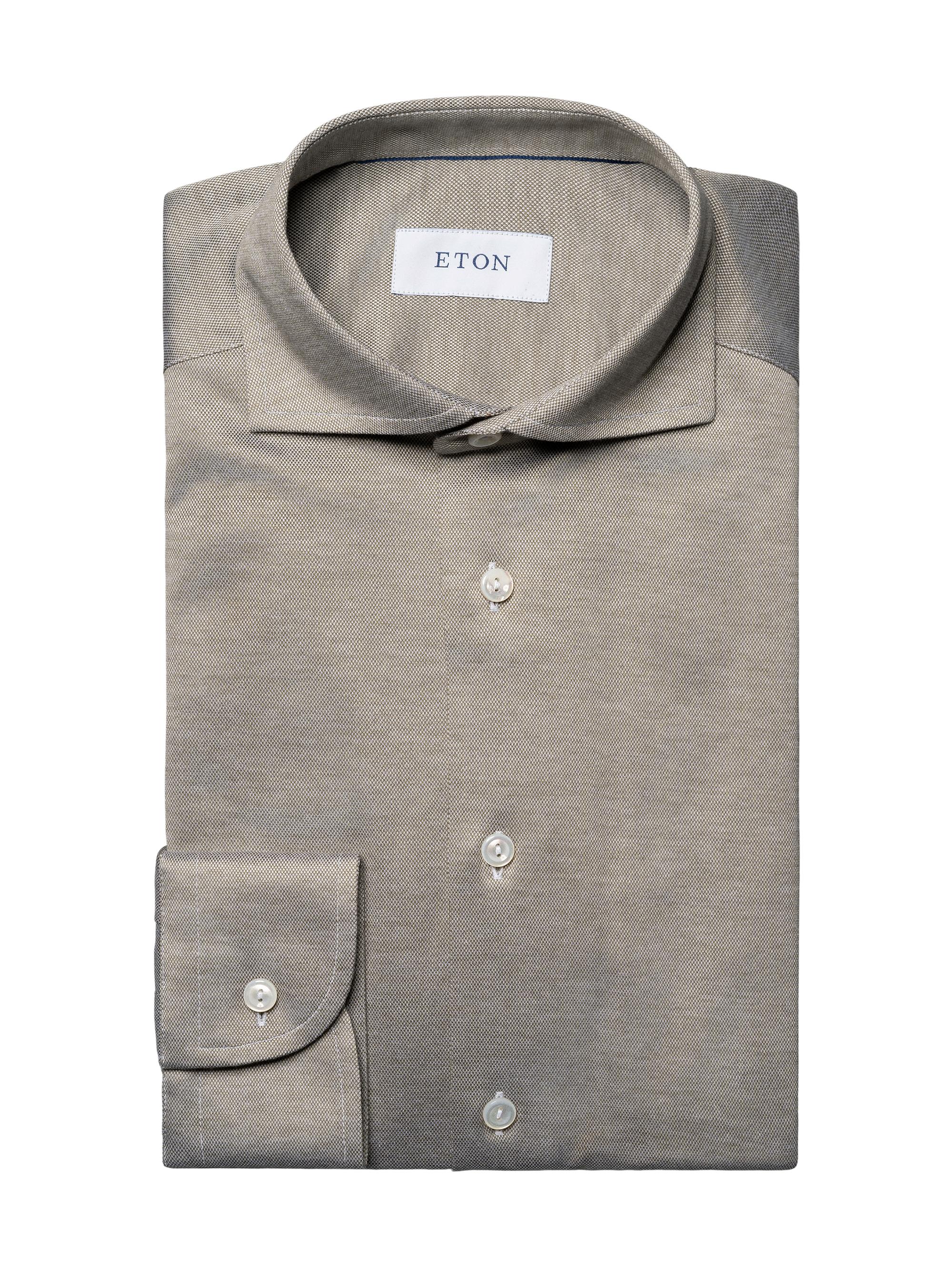 Eton Men's Contemporary Fit Filo Di Scozia Pique Shirt - Green