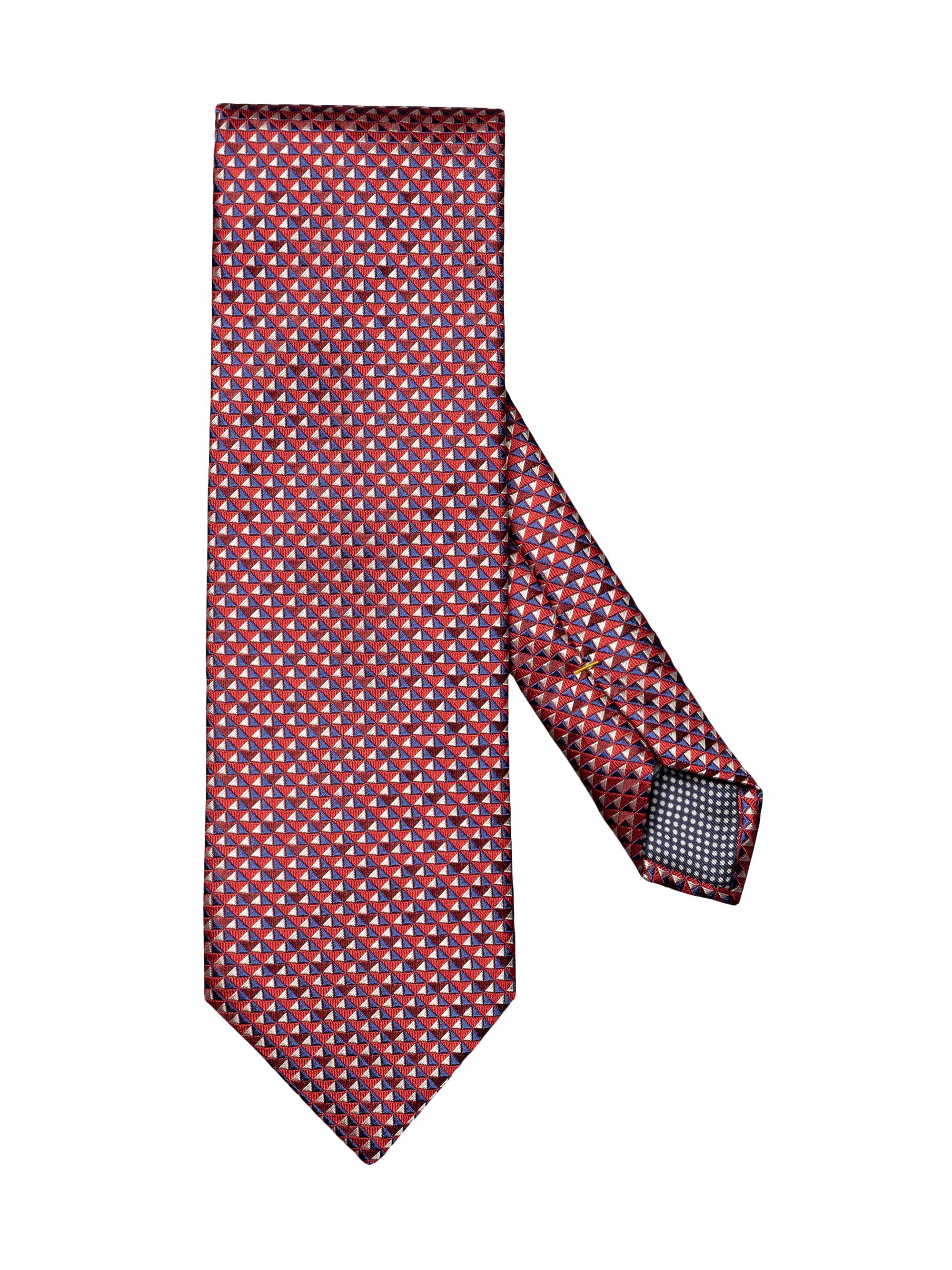 Eton Men's Geometric Silk Tie - Red