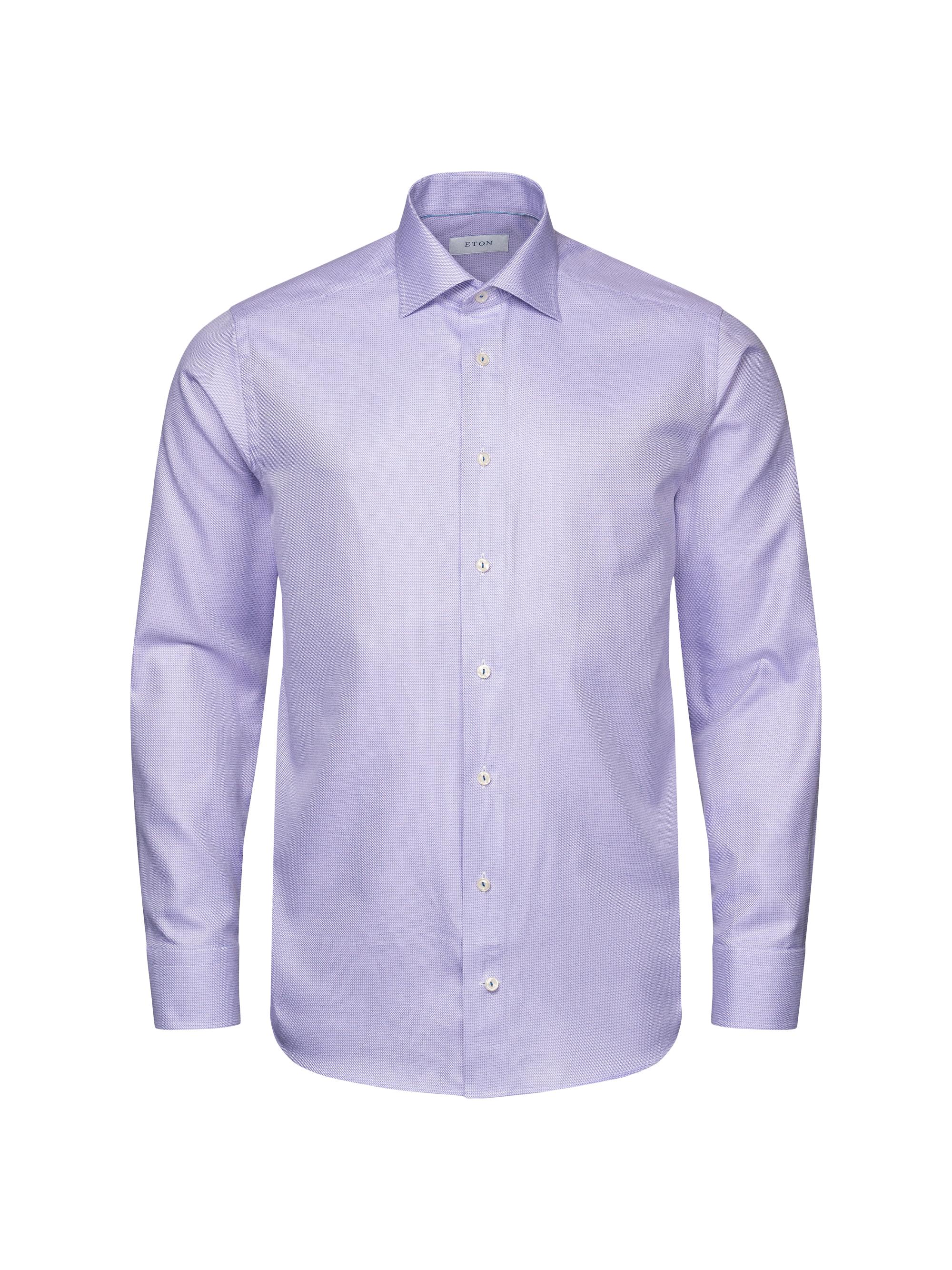 Eton Men's Slim-Fit Semi-Solid Twill Shirt - Purple