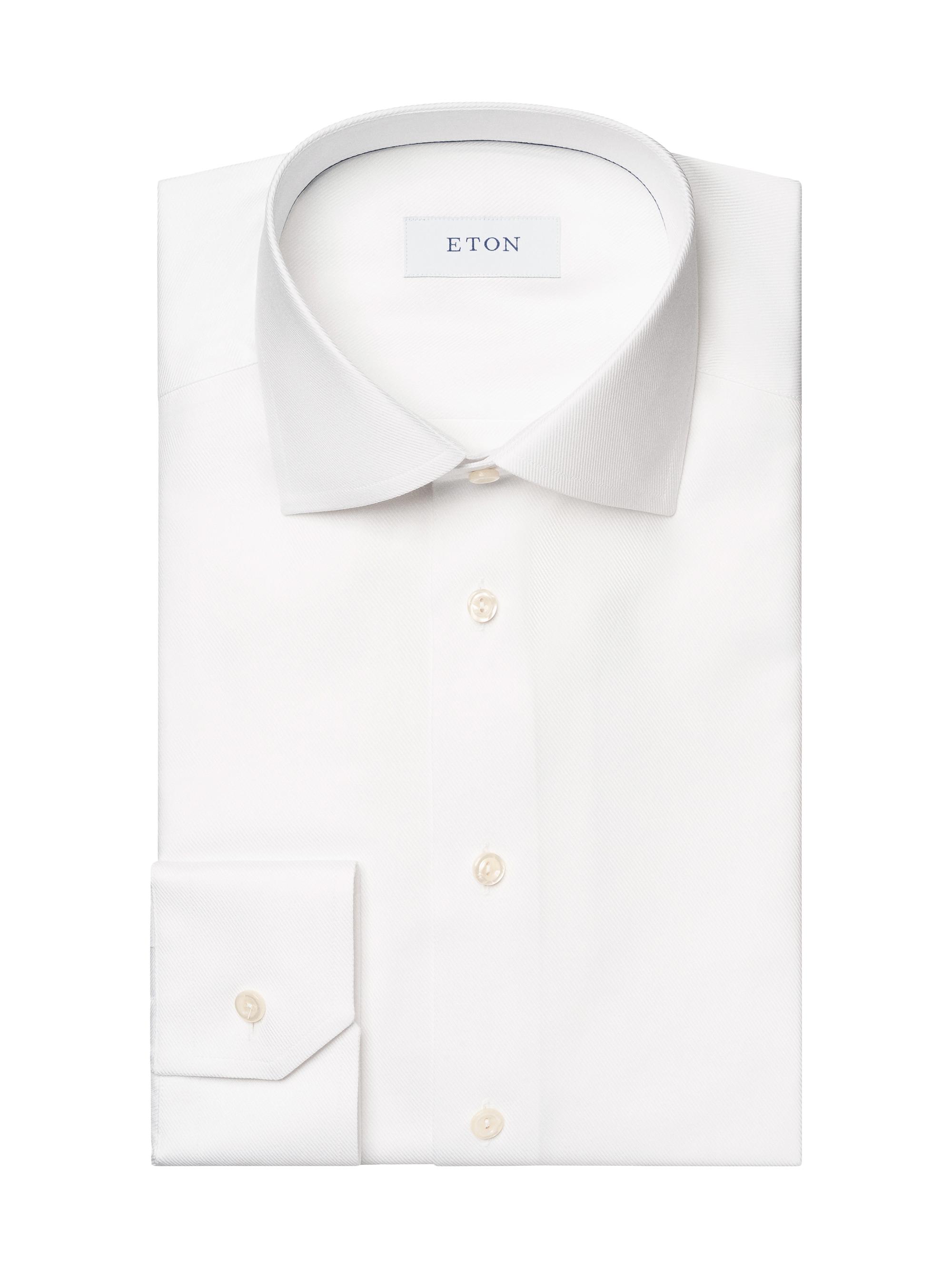 Eton Men's Slim-Fit Melange Twill Shirt - White